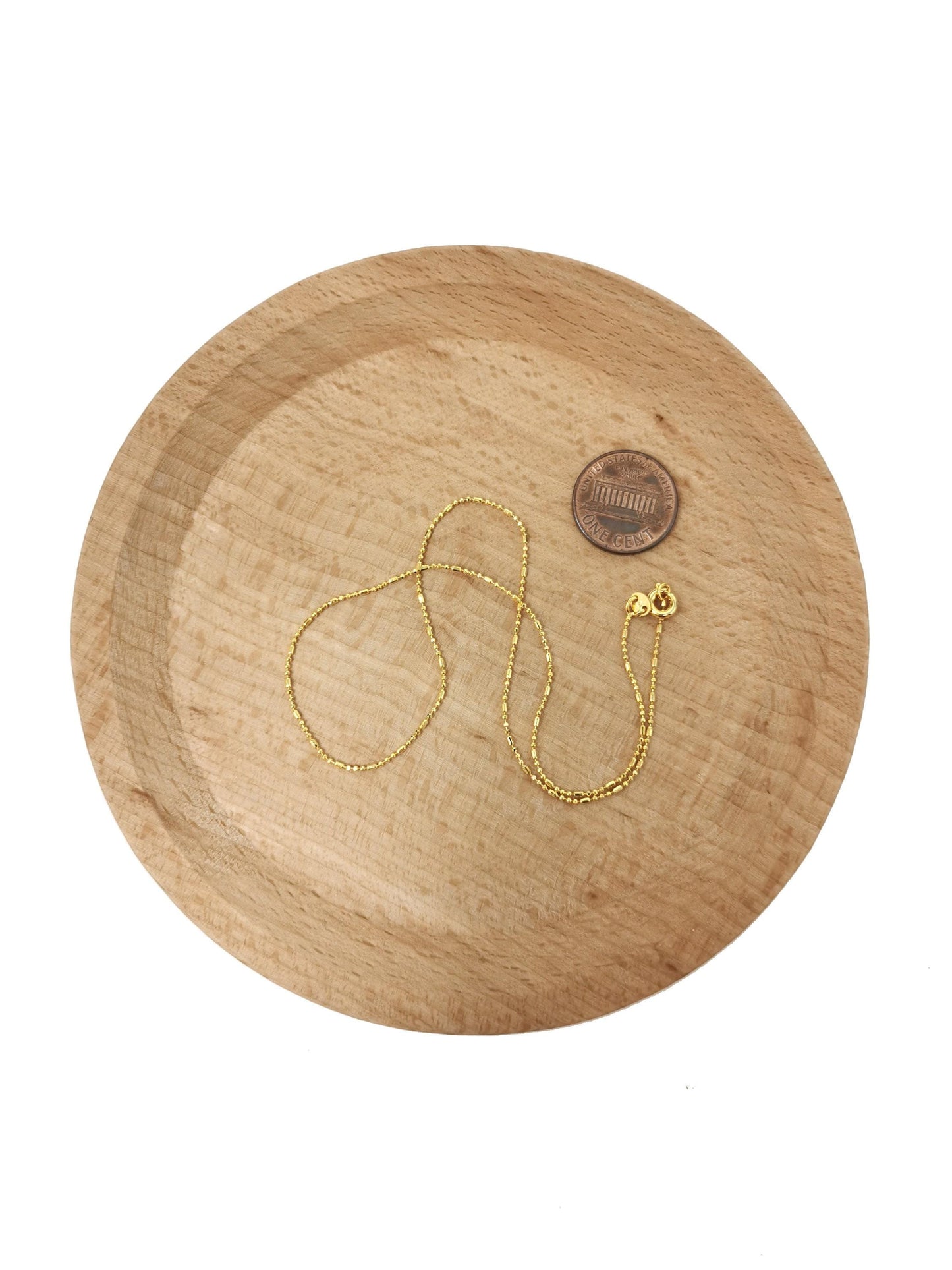 1pc 13.7'' ready to use 24k gold bead necklace chain, layering beaded chain, dainty beaded necklace, for pendant chain necklace, 506