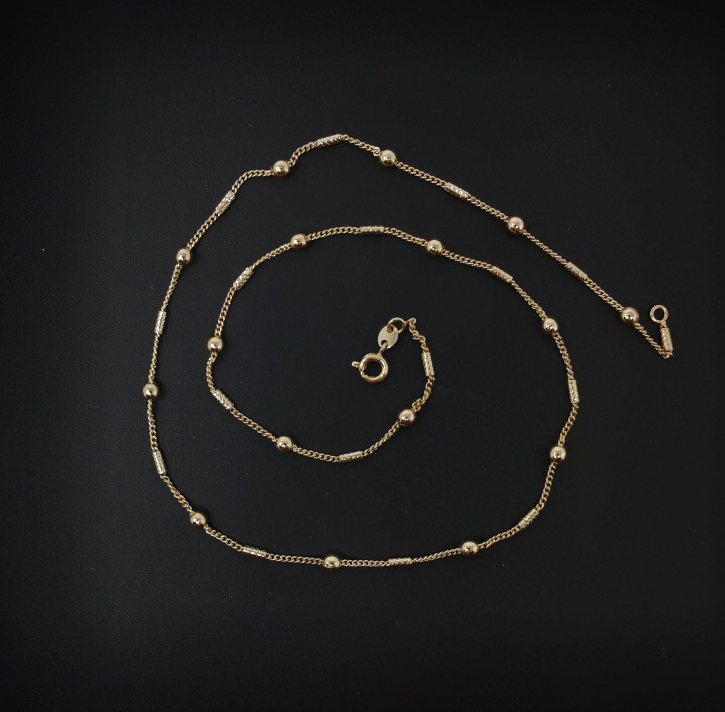 1pc 17.7'' ready to use 18k gold cuban curb necklace chain,layering curb chain dainty necklace,for pendant charm necklace making, 645