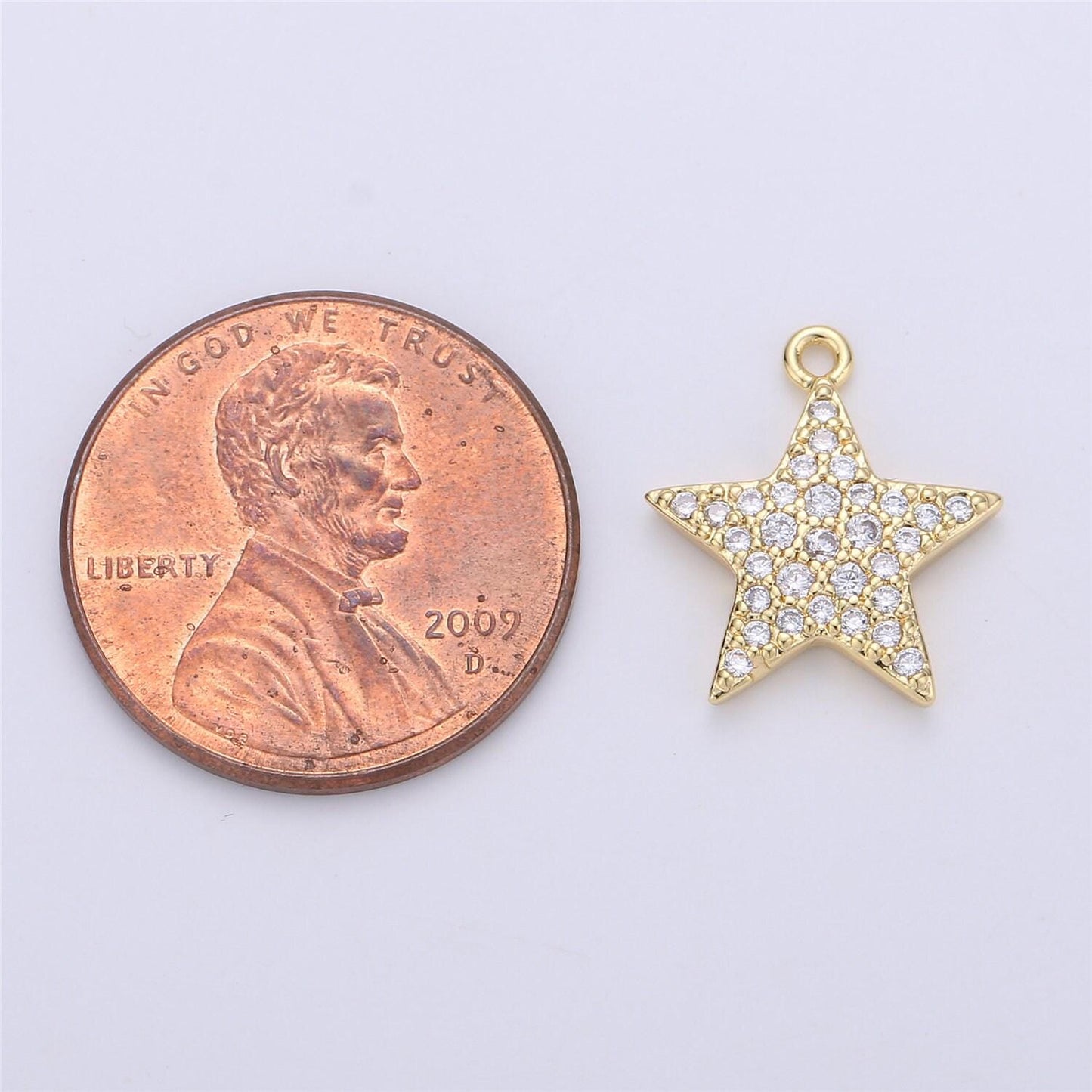 1x micro paved cubic zirconia star charm, gold star pendant for necklace earring bracelet making c675
