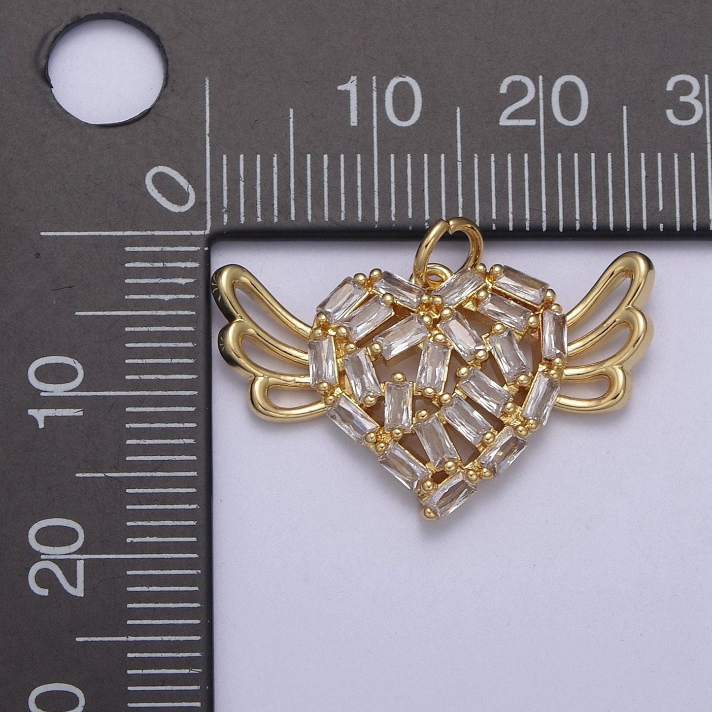 1pc gold micro pave cz heart pendant charm, hearts with micro pave cz pendant charm, heart pendant, for diy jewelry - c307
