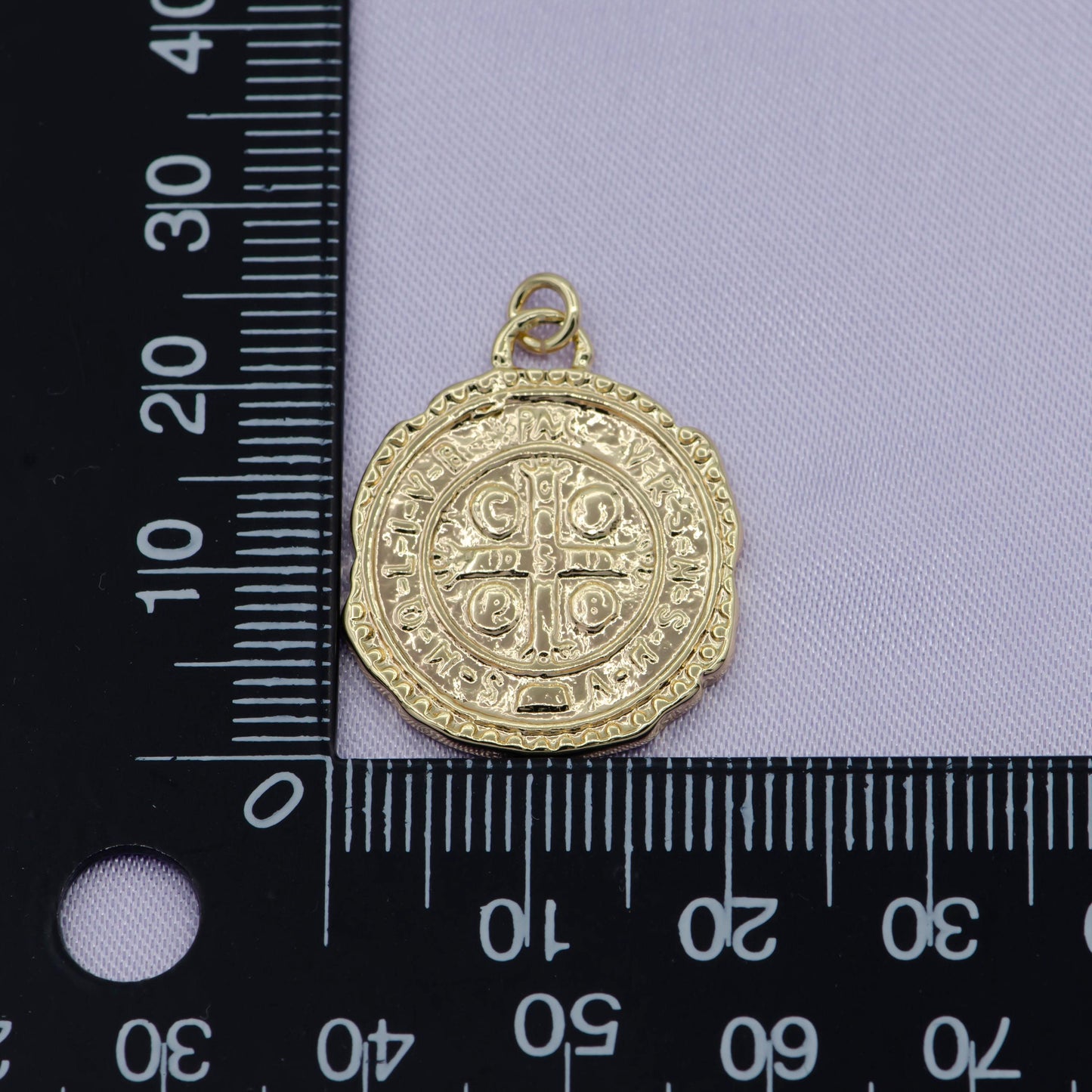 Double sided charm dainty gold coin cross charm rustic medallion for bracelet necklace pendant earring findings for jewelry making chgf 268