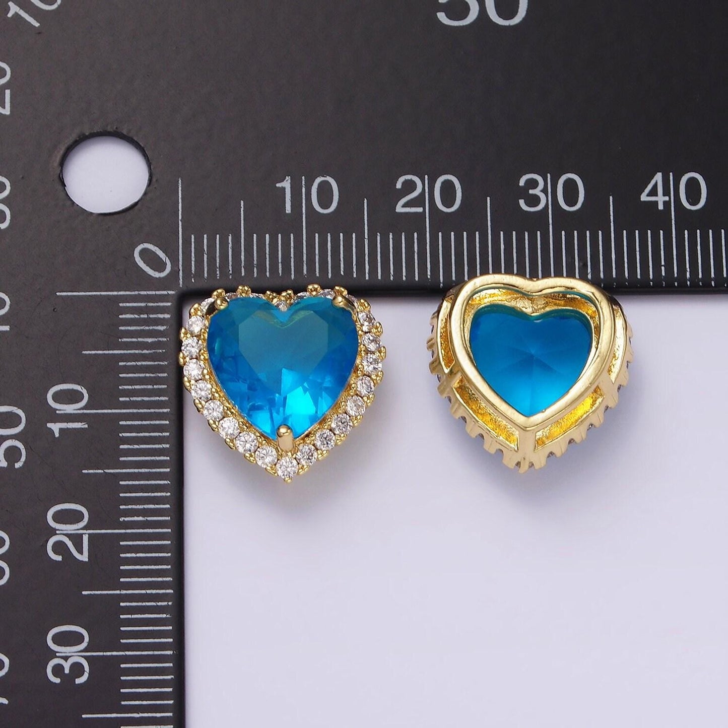 Cubic gold filled dainty cz heart spacer bead, gold micro pave color love diamond zirconia stone spacers for bracelet necklace | b851