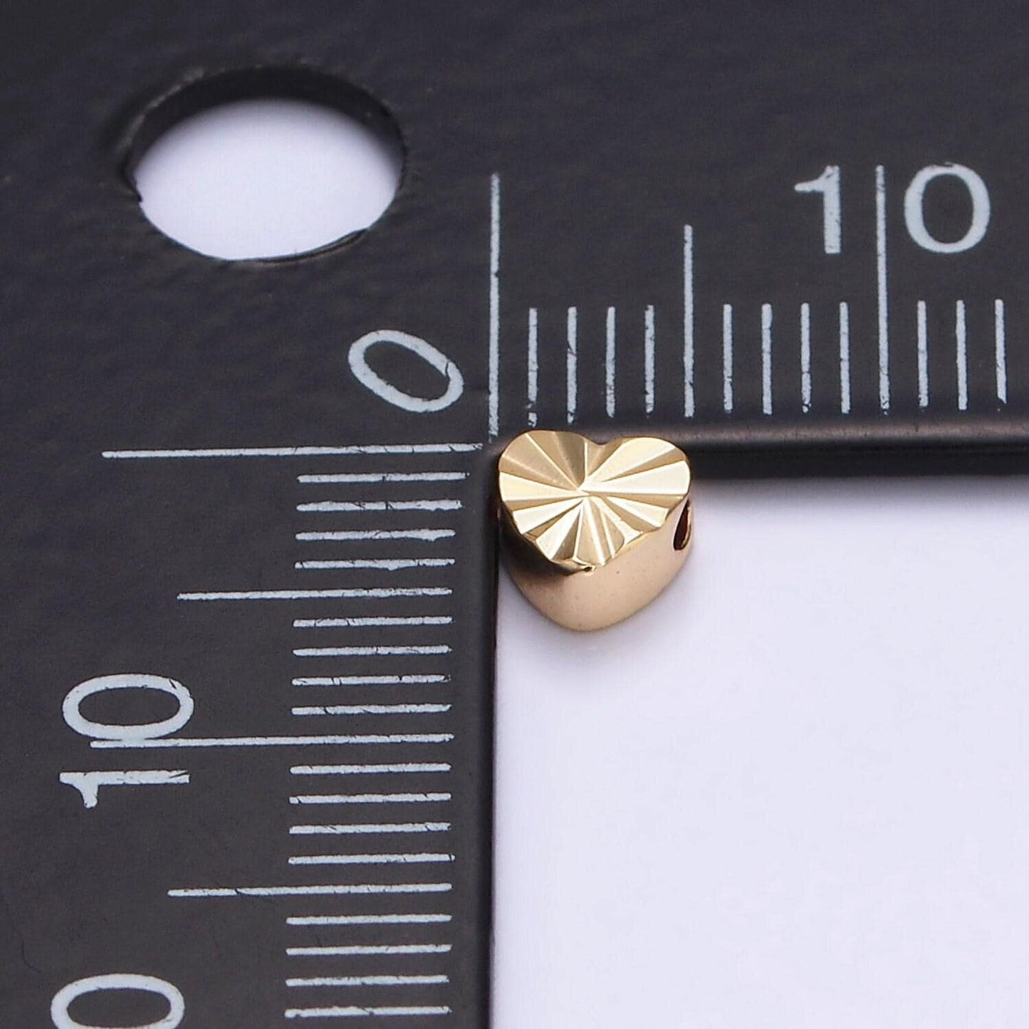 1x gold dainty heart spacer beads, sunburst beads, celestial bracelet connector for bracelet jewelry making supply finding 5x5mm b-836