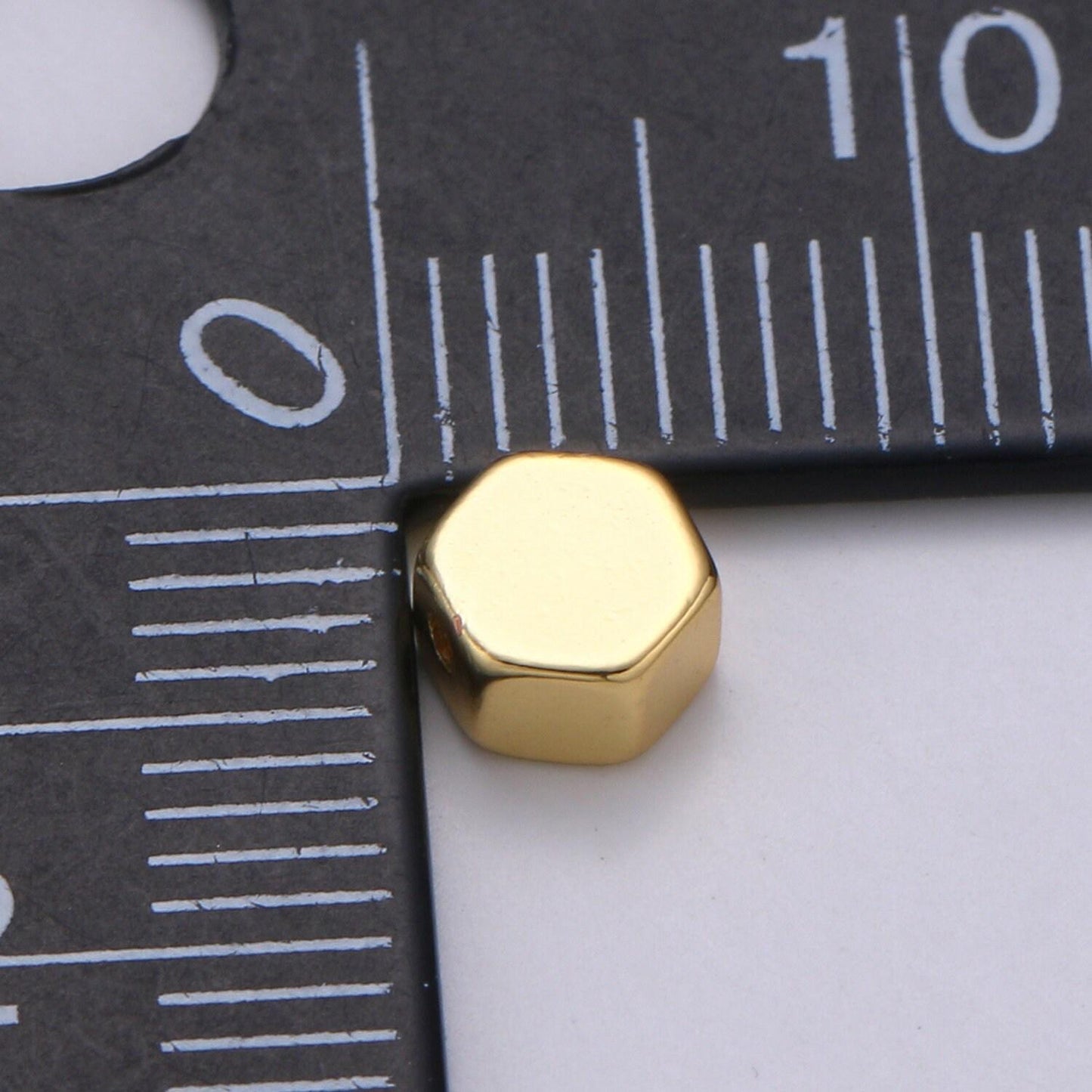 6mm tiny flat hexagon bead gold charm bead spacer for bracelet necklace handmade jewelry finding b-224