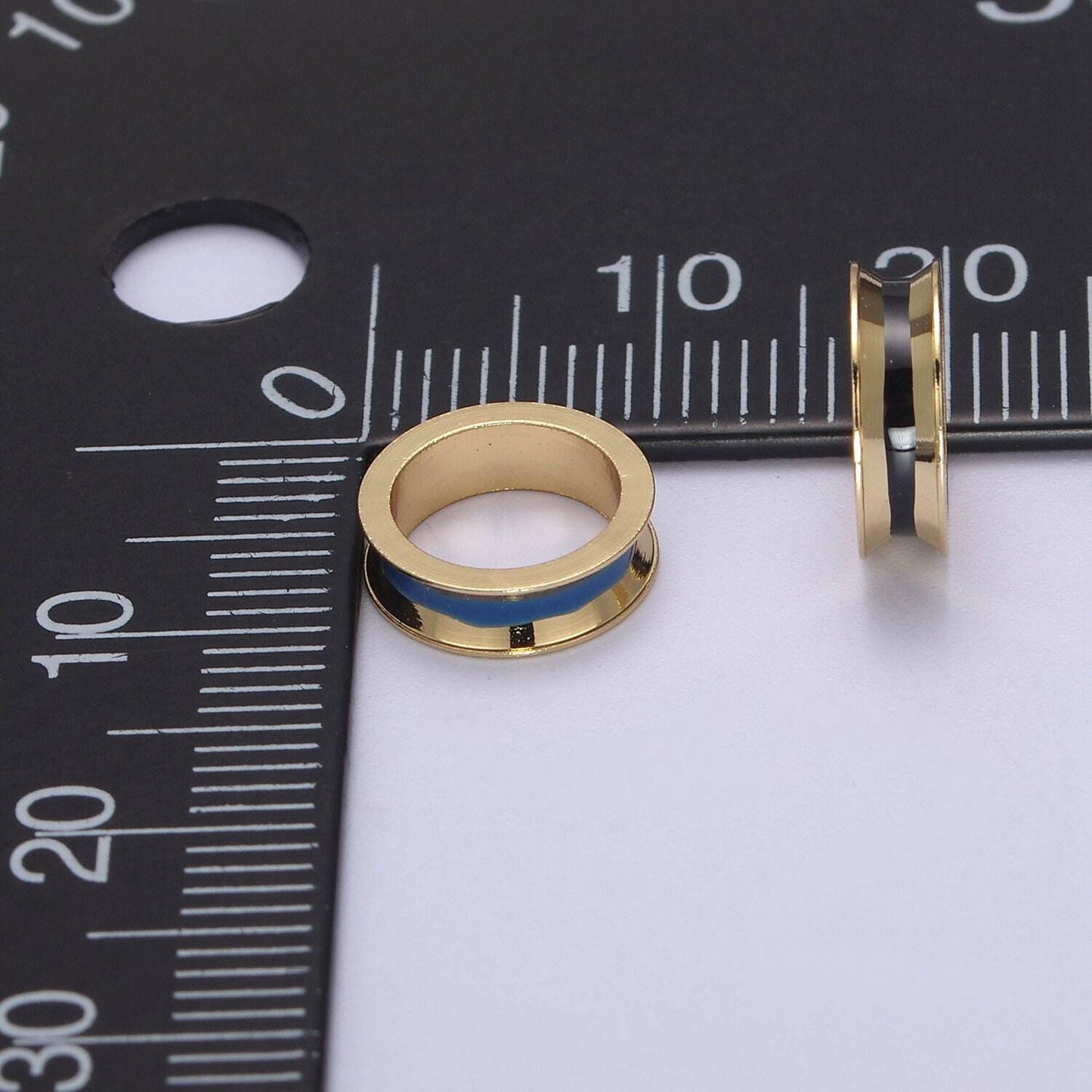 14k gold filled rondelle big hole spacer beads, large hole spacer beads, sliding beads for charm necklace bracelet b-141