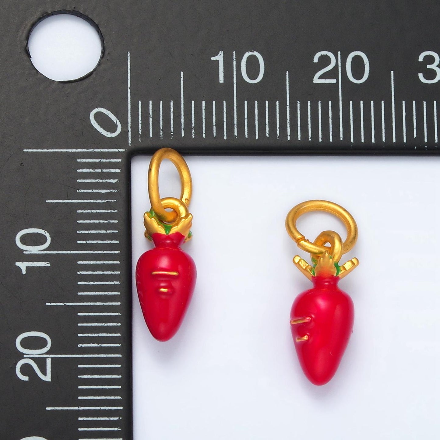 24k gold filled long red beets vegie charm | ag-919