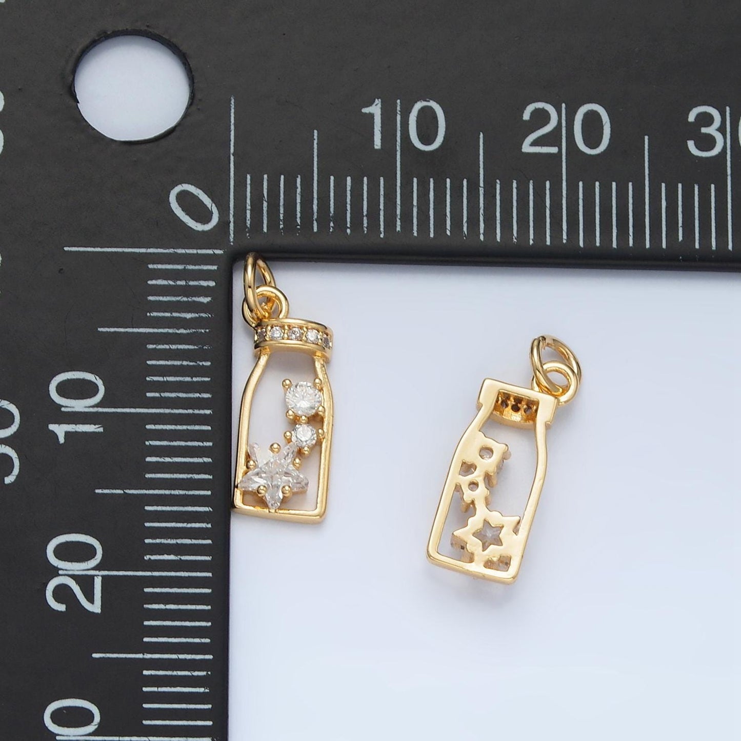 Mini cubic star in the bottle charm ag909