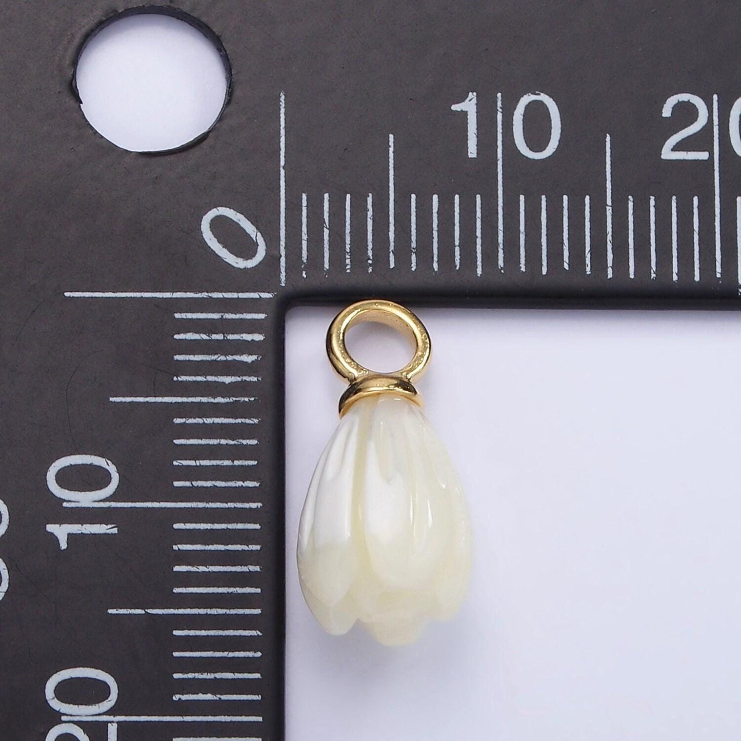 Dainty pearl flower bud charm diy hawaiian jasmine flower floral island style jewelry making pikake pearl pendant supply ag690