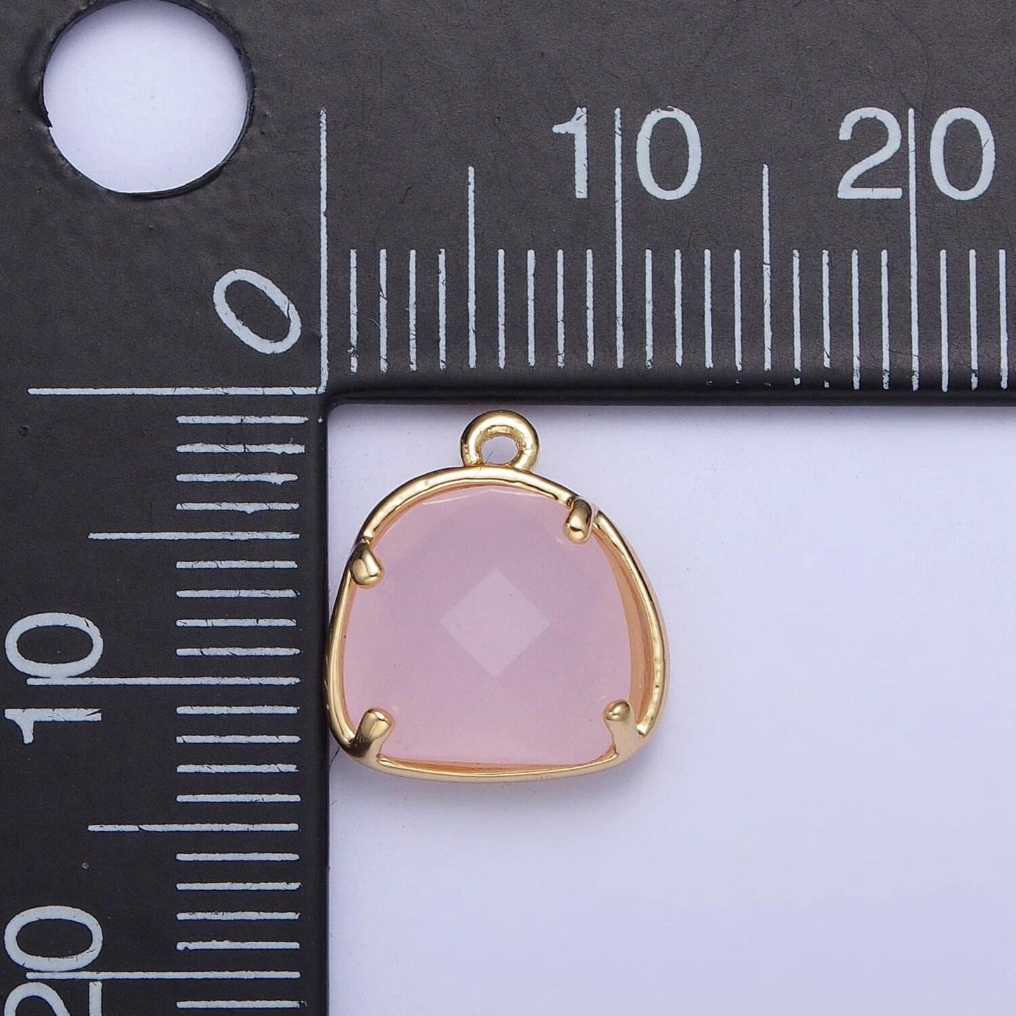 14k gold dainty abstract semi-circle backpack-shaped pendant, baby blue pink micro pave cz stone charms for jewelry findings ag-003, ag-004
