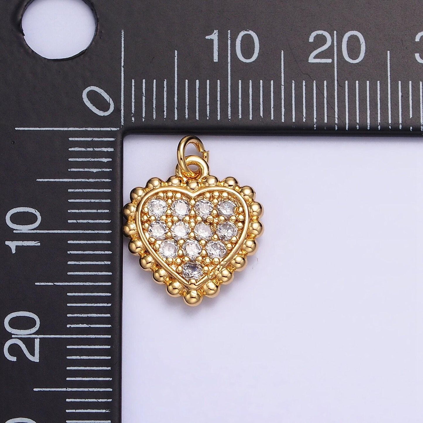 Mini heart pendant, star cubic charm, jewelry suppliers, beaded charm, 18k gold filled finding for necklace bracelet supply ac603