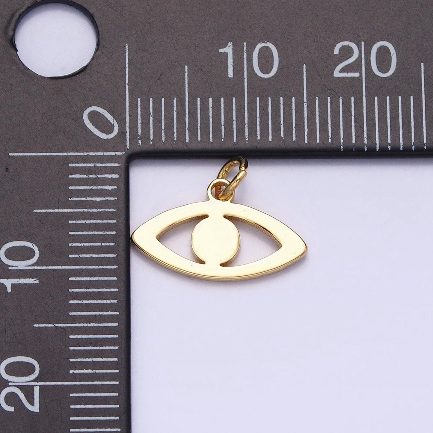 Mini gold plated evil eye charm silver evil eye findings minimalist evil eye charm for necklace bracelet earring ac564