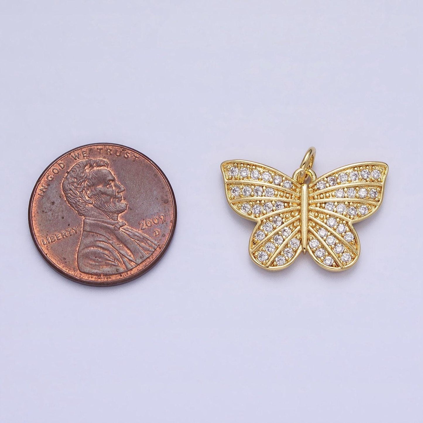 Dainty gold mariposa charm butterfly charm micro pave cz animal charm for jewelry making ac357