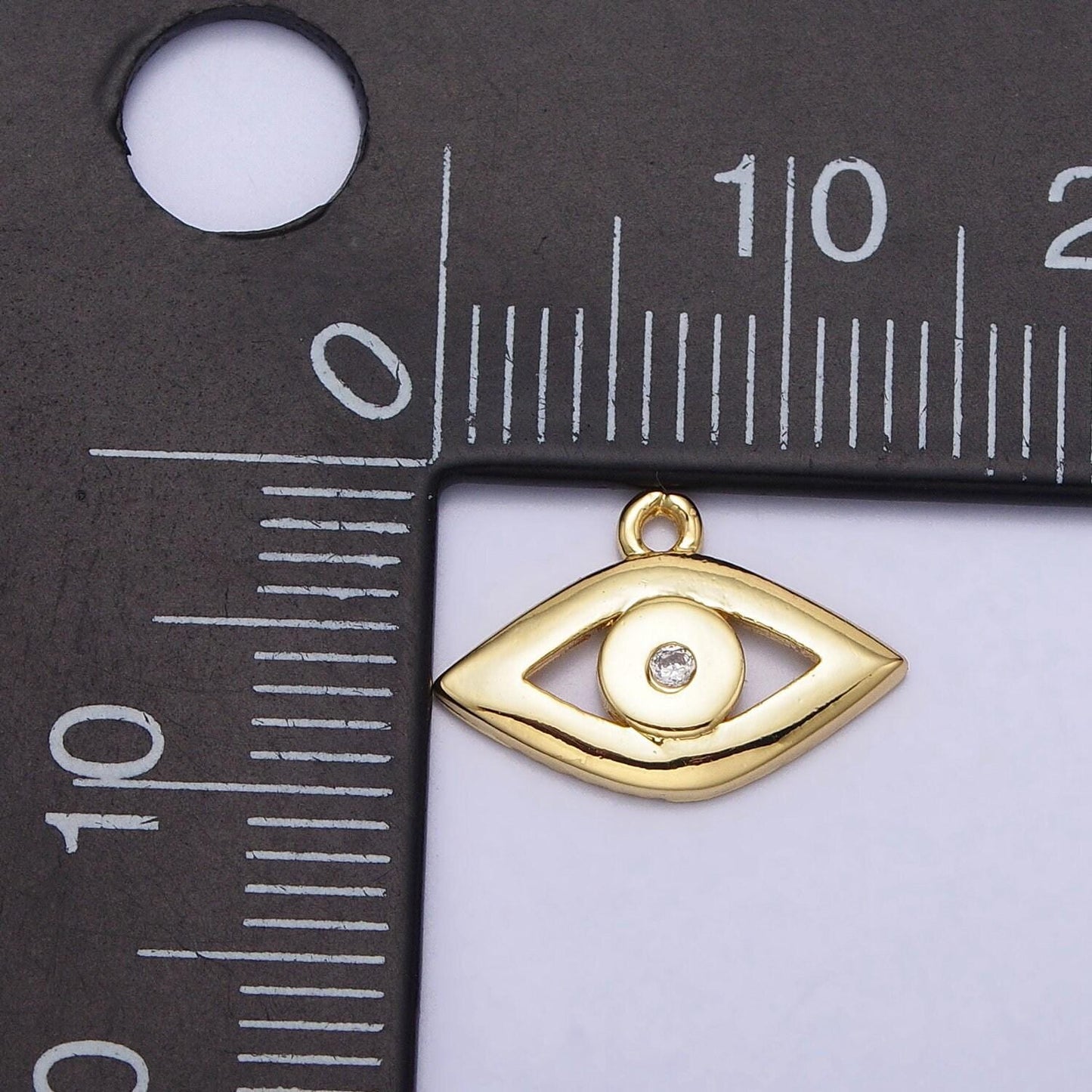 Mini evil eye charm, gold plated charm eye of ra amulet jewelry pendants cubic zirconia jewelry ac208
