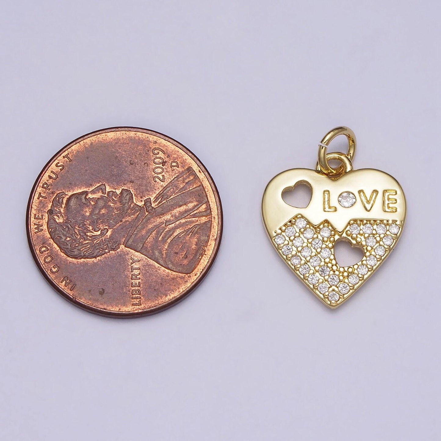 Mini heart charm with cz love pendant lead nickel free 24k gold plated brass cubic zirconia valentine necklace bracelet jewelry making ac203
