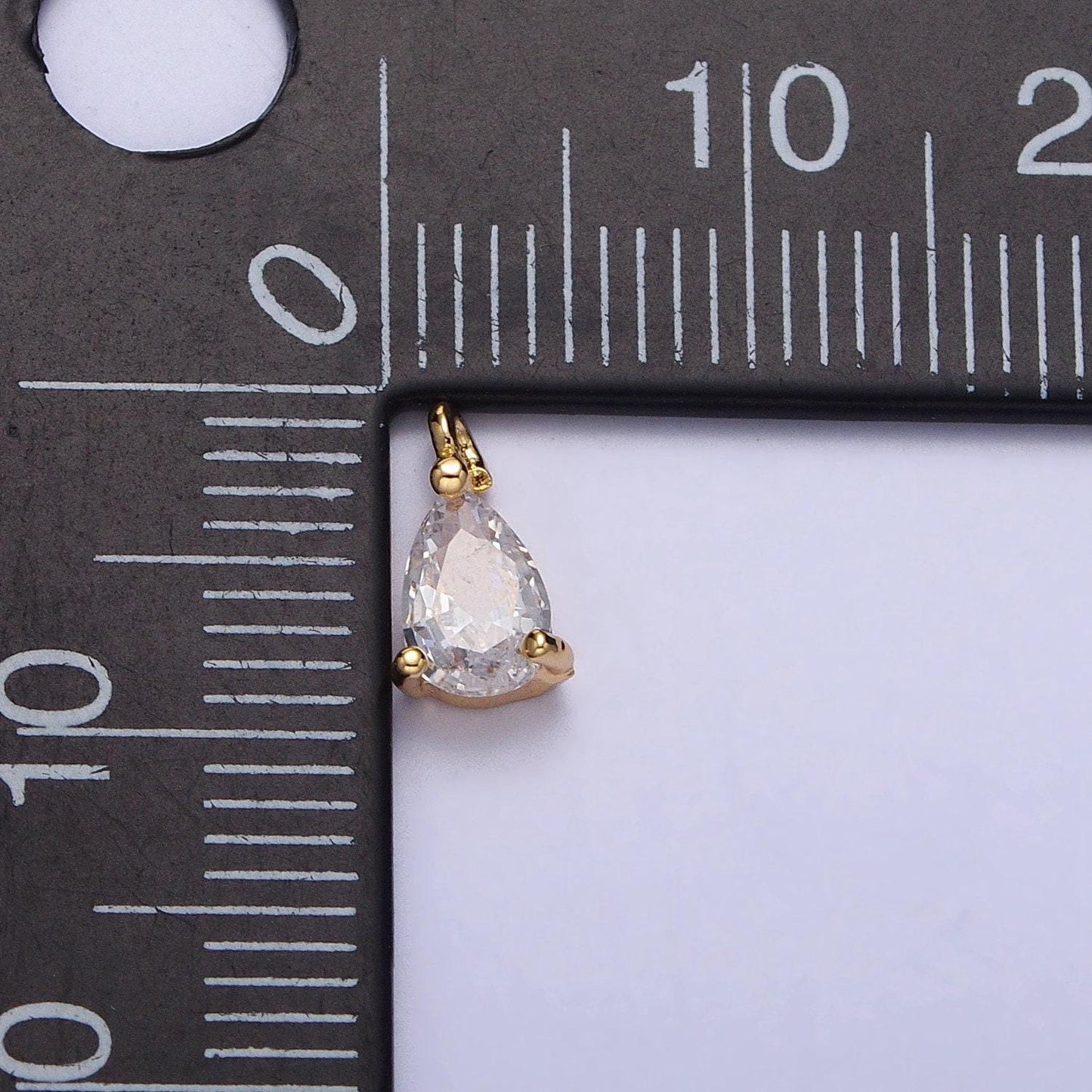 24k gold plated mini tear drop pendant, tiny cz micro pave dangle charm for bracelet necklace earrings charm for jewelry making supply ac125