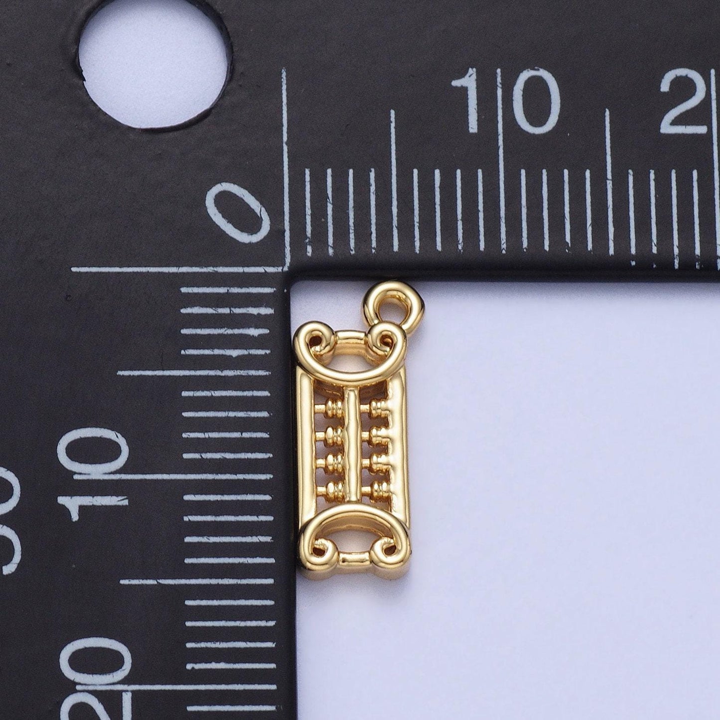 Tiny gold abacus math calculator charm pendant for asian teacher appreciation gift kumon chinese charm ac038