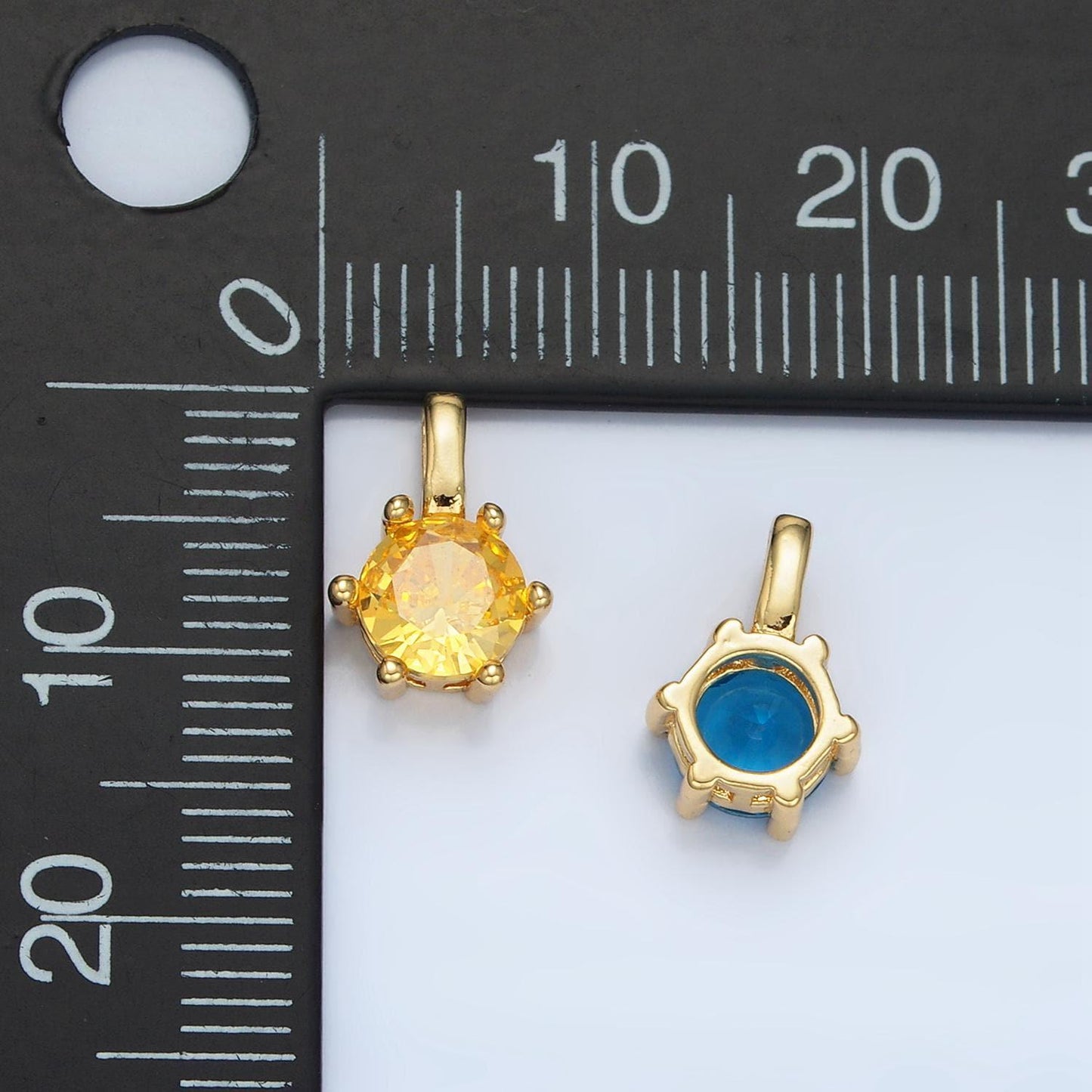 24k gold filled 11.5mm round cz personalized silver pendant | aa923-aa938