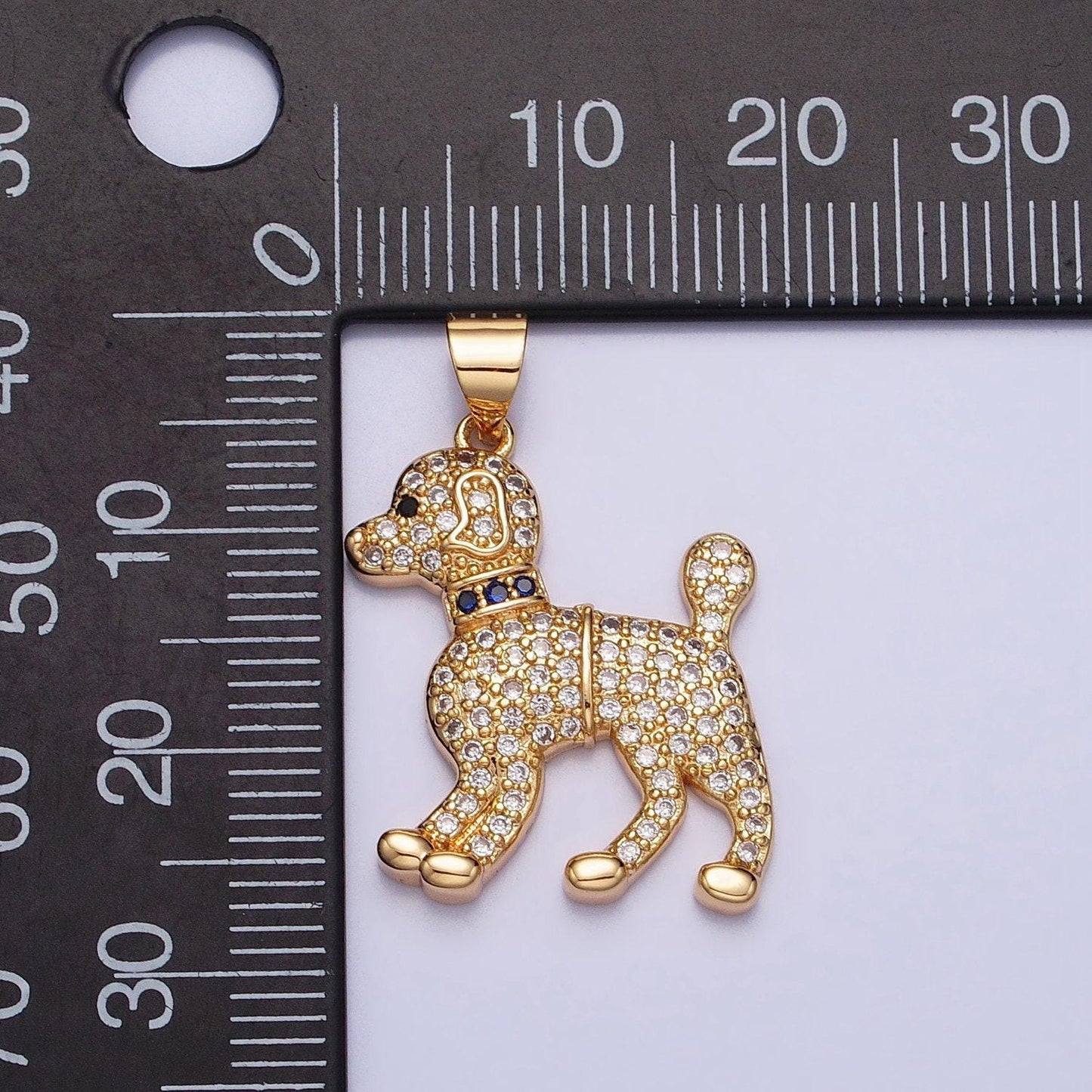 Dainty cubic dog charm for bracelet necklace earring component 16k gold filled pet charm collar animal pendant aa388