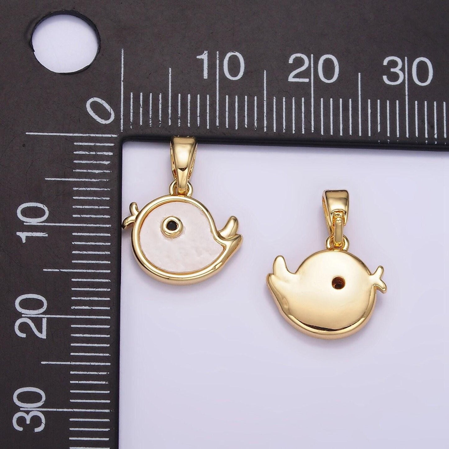 Antique silver flat baby bird sparrow charms double sided 13x16mm