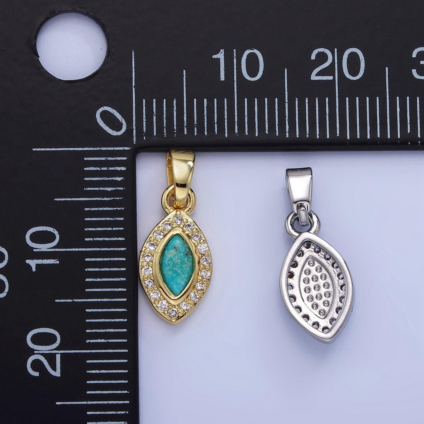 Cz micro paved gold evil eye charm cubic turquoise beads pendant for bracelet necklace jewelry craft supply aa1251