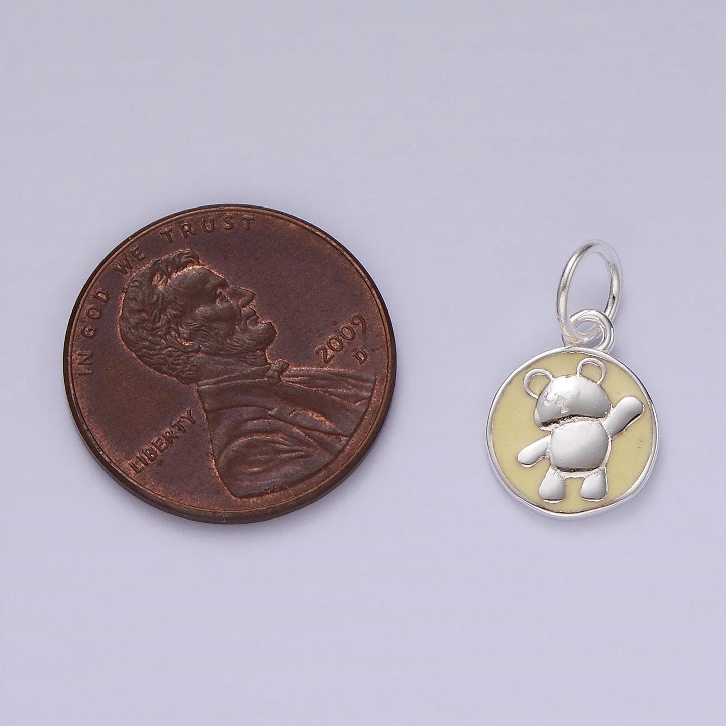Mini s925 sterling silver baby bear charm for necklace bracelet component sl437