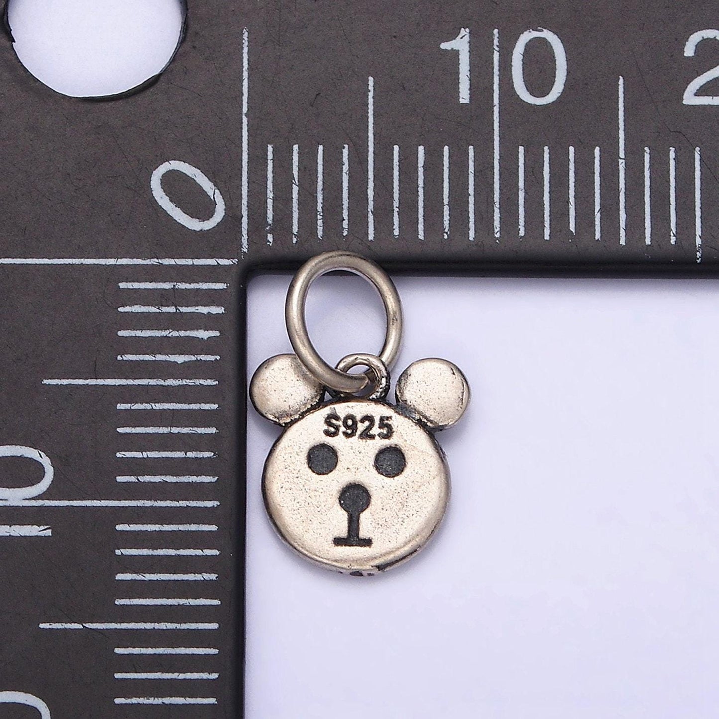Small sterling silver teddy bear face charms, silver bear charm for kids bracelet charm jewelry supplies sl-282