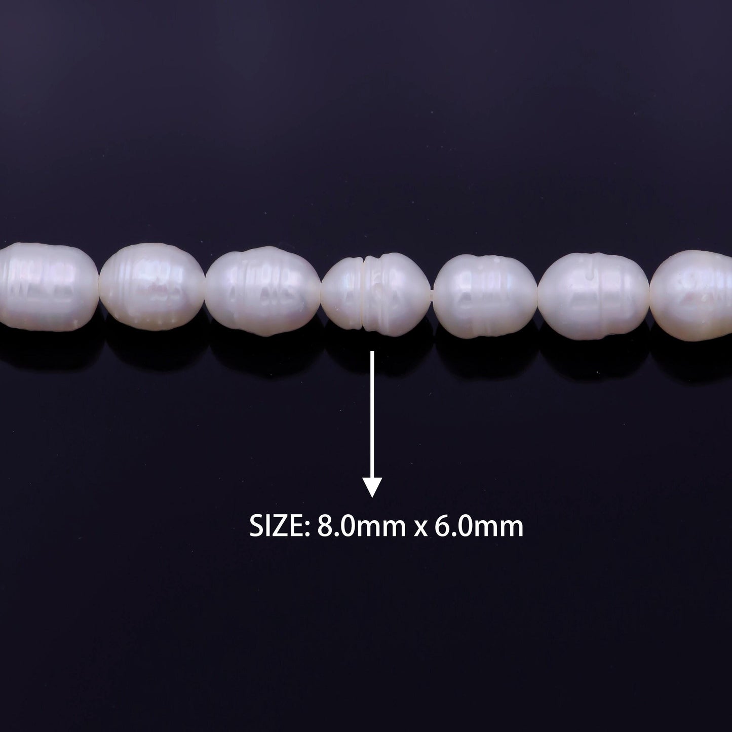 1 strand - aaa natural fresh water pearl beads white oval rice shape beads 6mm wholesale pearl beads strand wa-1330