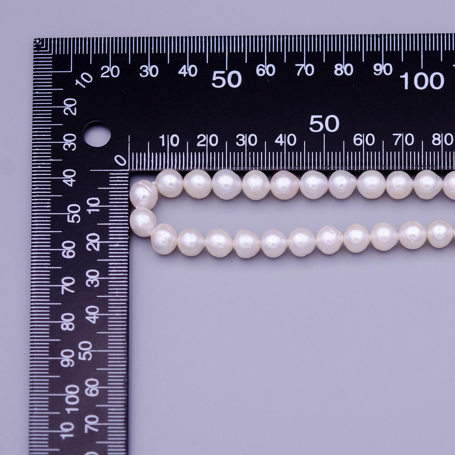 Natural white round freshwater pearl beads awesome aaa quality genuine cultured fresh water pearls 6.4mm 56pcs full strand wa-1327