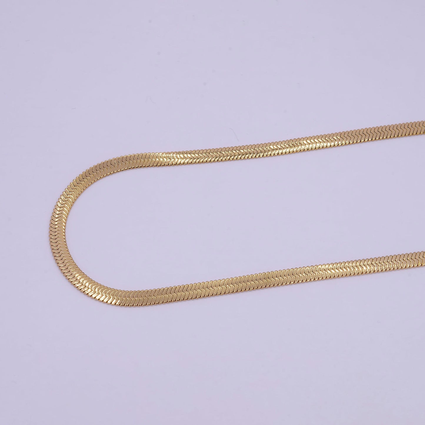 5.0mm gold herringbone necklace, 24k gold filled 15.7" or 17.7" + 2.0" extender delicate snake gold necklace | wa-932, wa-936
