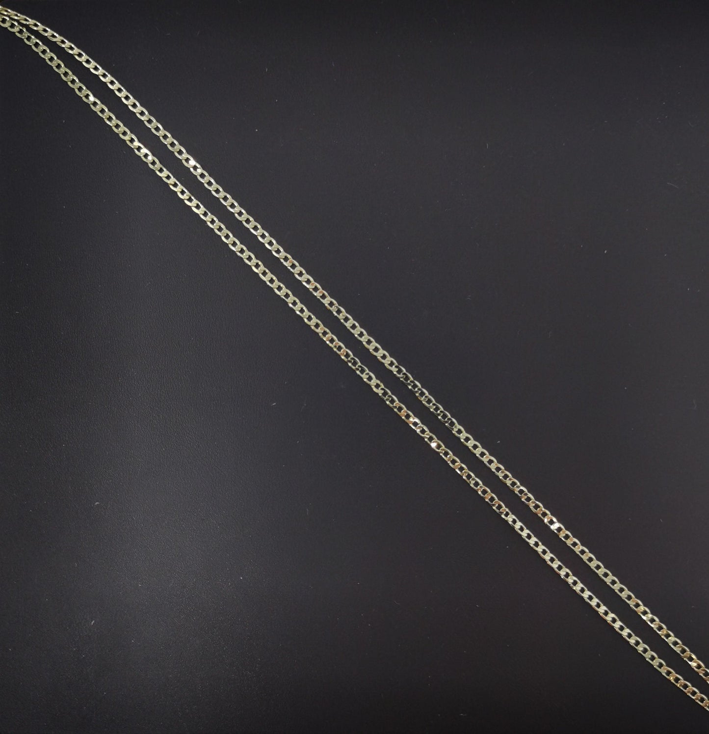 Dainty 1.2 mm curb chain | gold filled curb necklace | gold flat curb chain | unisex men woman necklace 17.5 inch wa-775