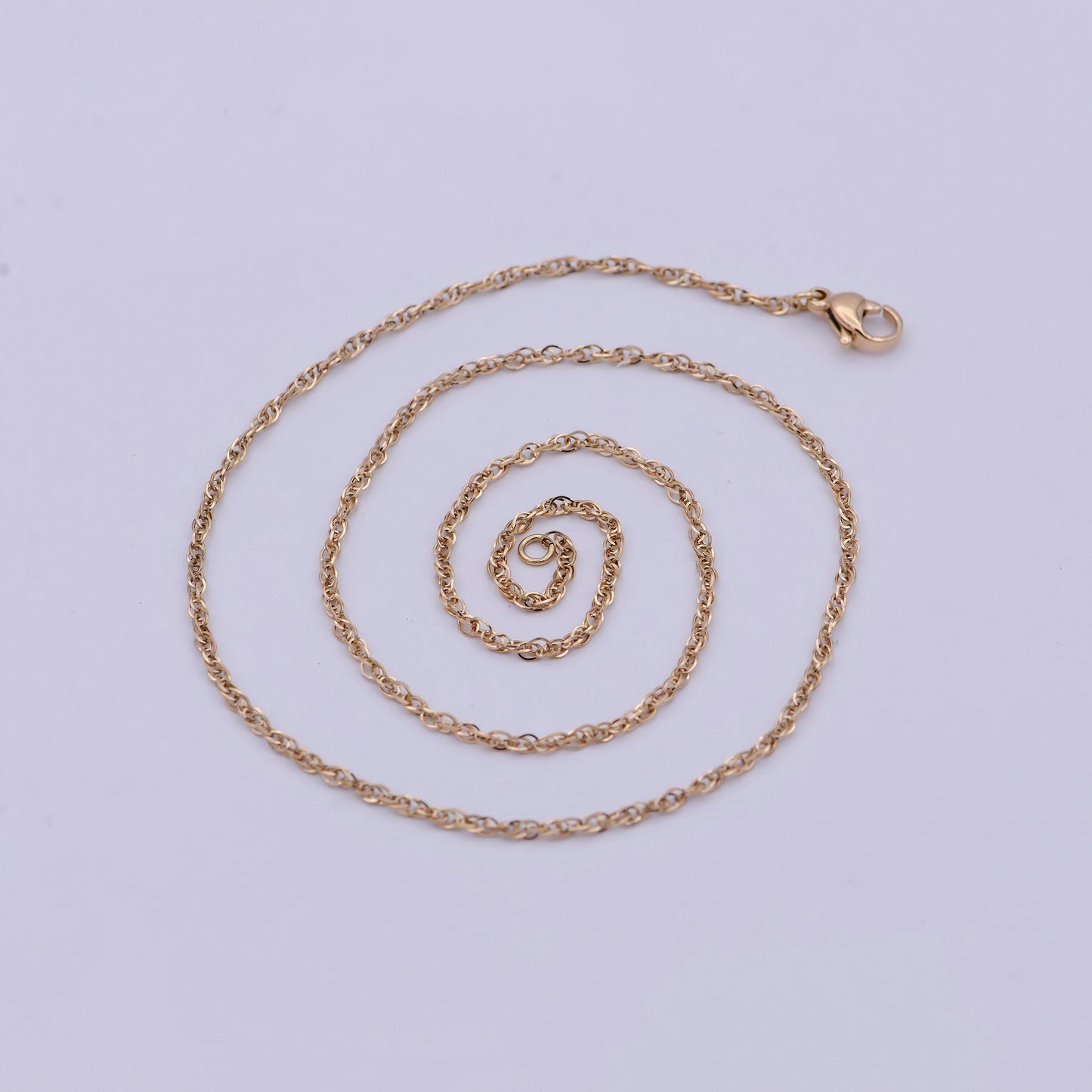 Gold cable link necklace simple gold necklace, layering chain and link gold chain for diy jewelry wa-763