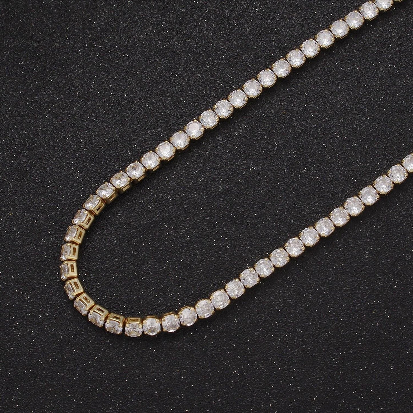 Classic cubic zirconia tennis necklace , diamond necklace , 14k gold filled tennis adjustable necklace, gift for her wa-602