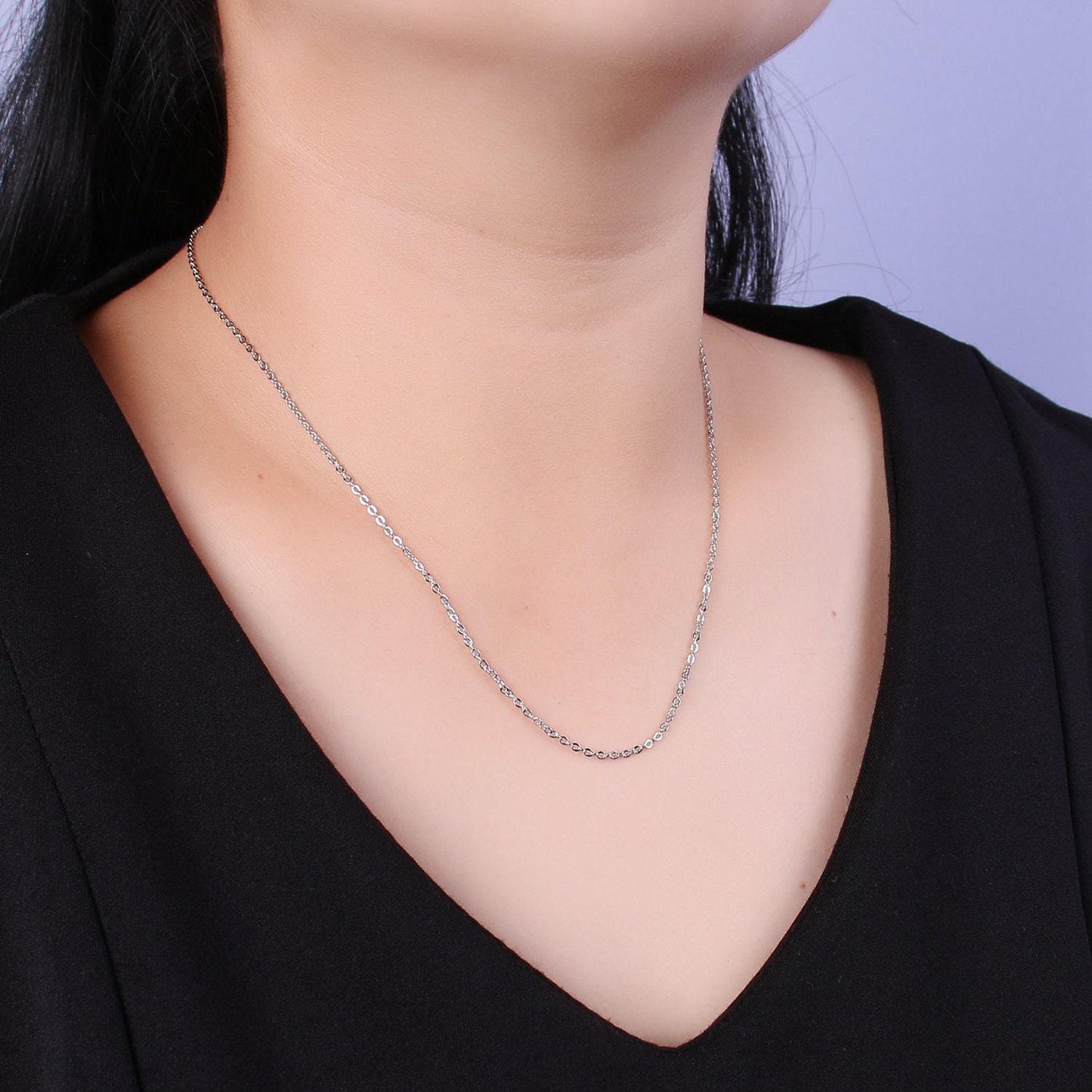 1pc ready to use gold rolo necklace chain,layering box rolo chain dainty necklace, for pendant charm necklace making | wa-438, wa-439