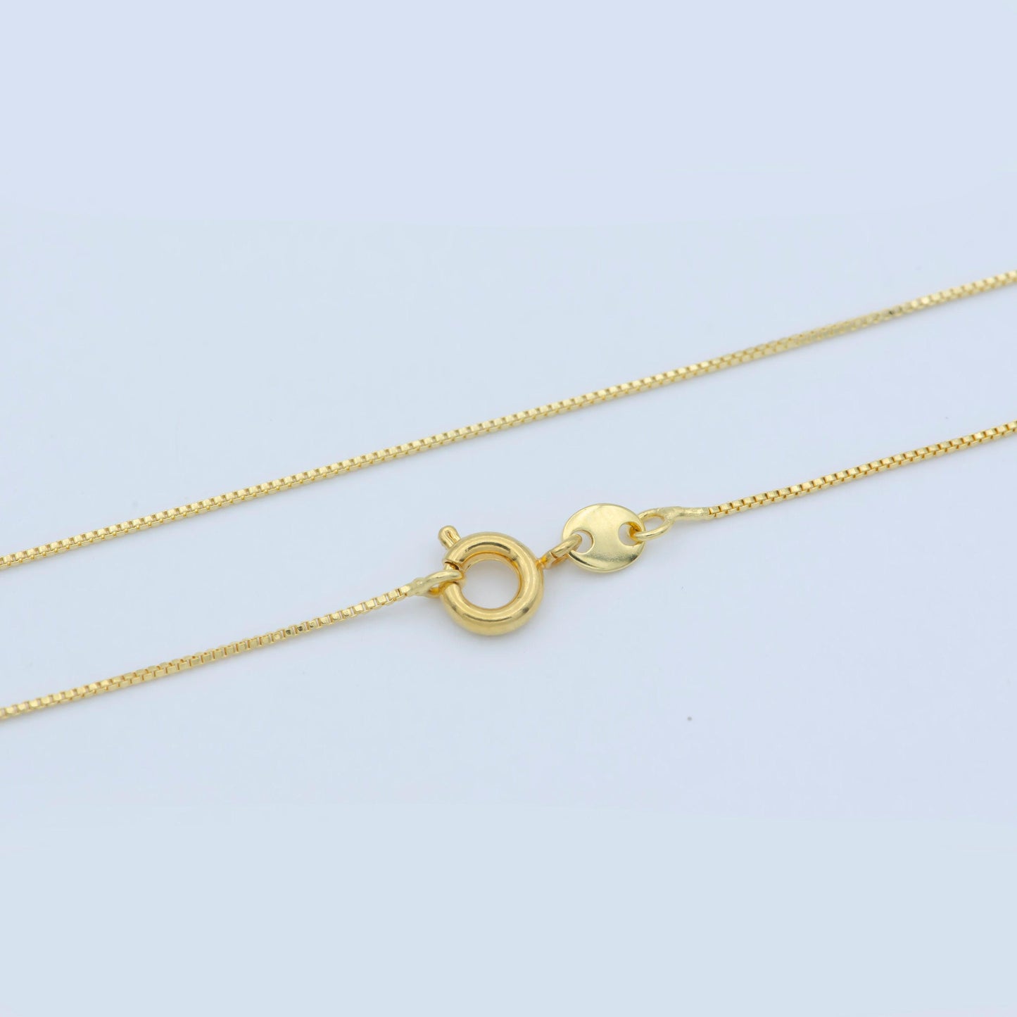 1pc 17.5'' ready to wear gold square box chain necklace, layering dainty box chain jewelry making with pendant charm supplies,wa-242