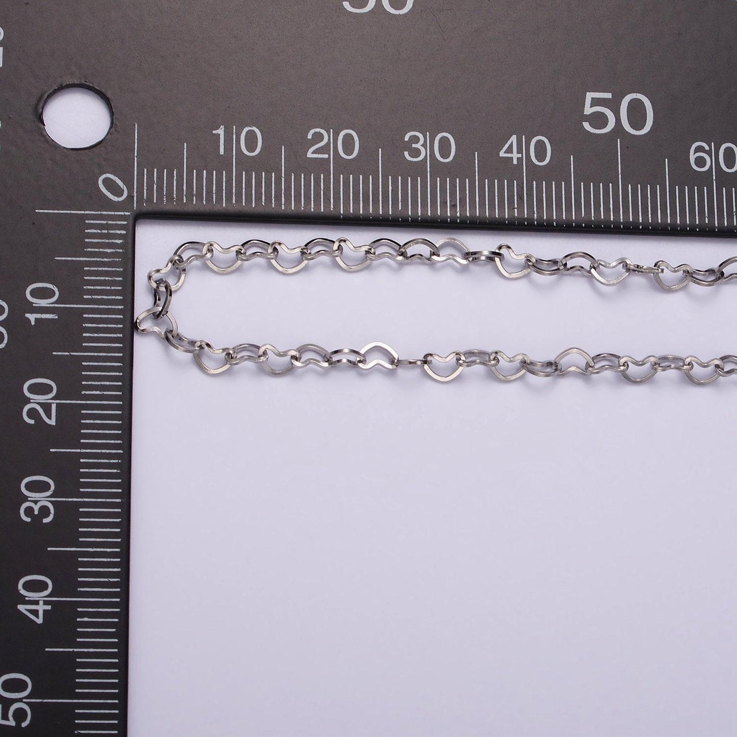 Dainty heart chain necklace stainless steel 18 inch necklace in silver for valentine gift wa2409