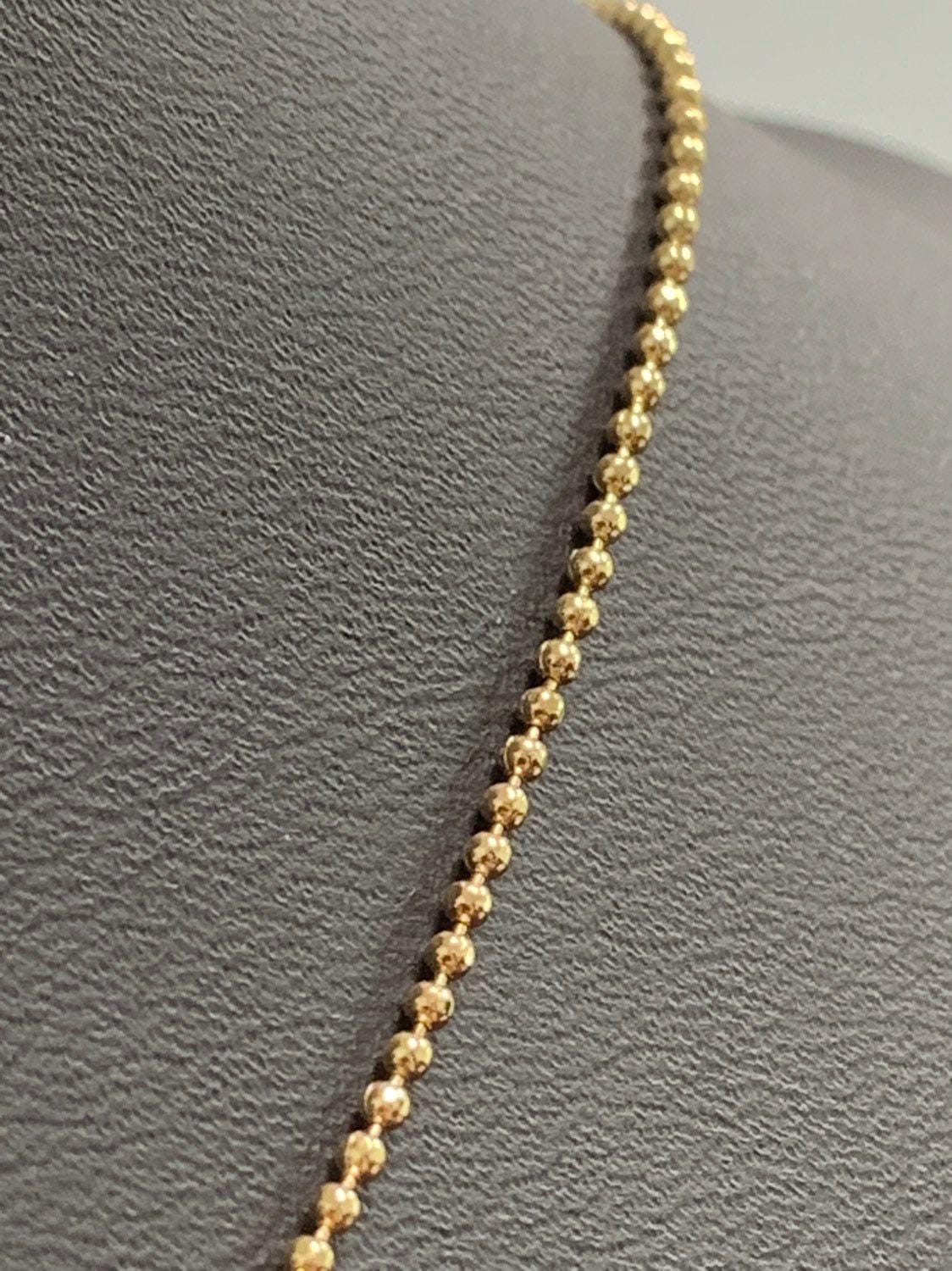 1pc 17.5'' ready to use gold bead necklace chain, layering beaded chain, dainty beaded necklace, for chain necklace, wa-234