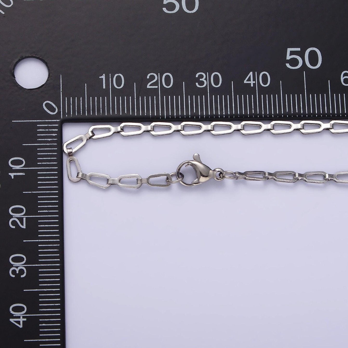 Stainless steel flat oval cable chain necklace 2.7mm cable chain jewelry making 18 inch women necklace wa2096