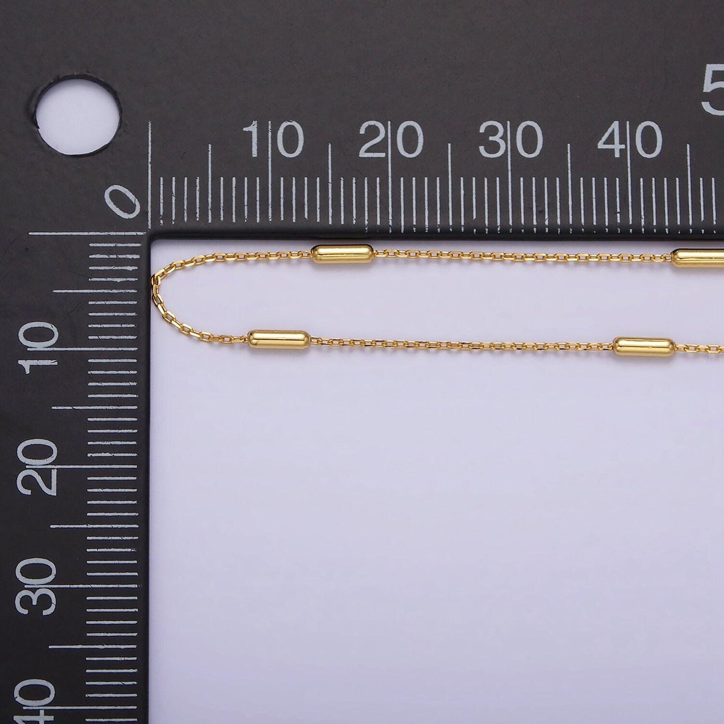 16k gold vermeil s925 sterling silver 1.6mm tube satellite 15.5 inch choker chain necklace | wa-1953