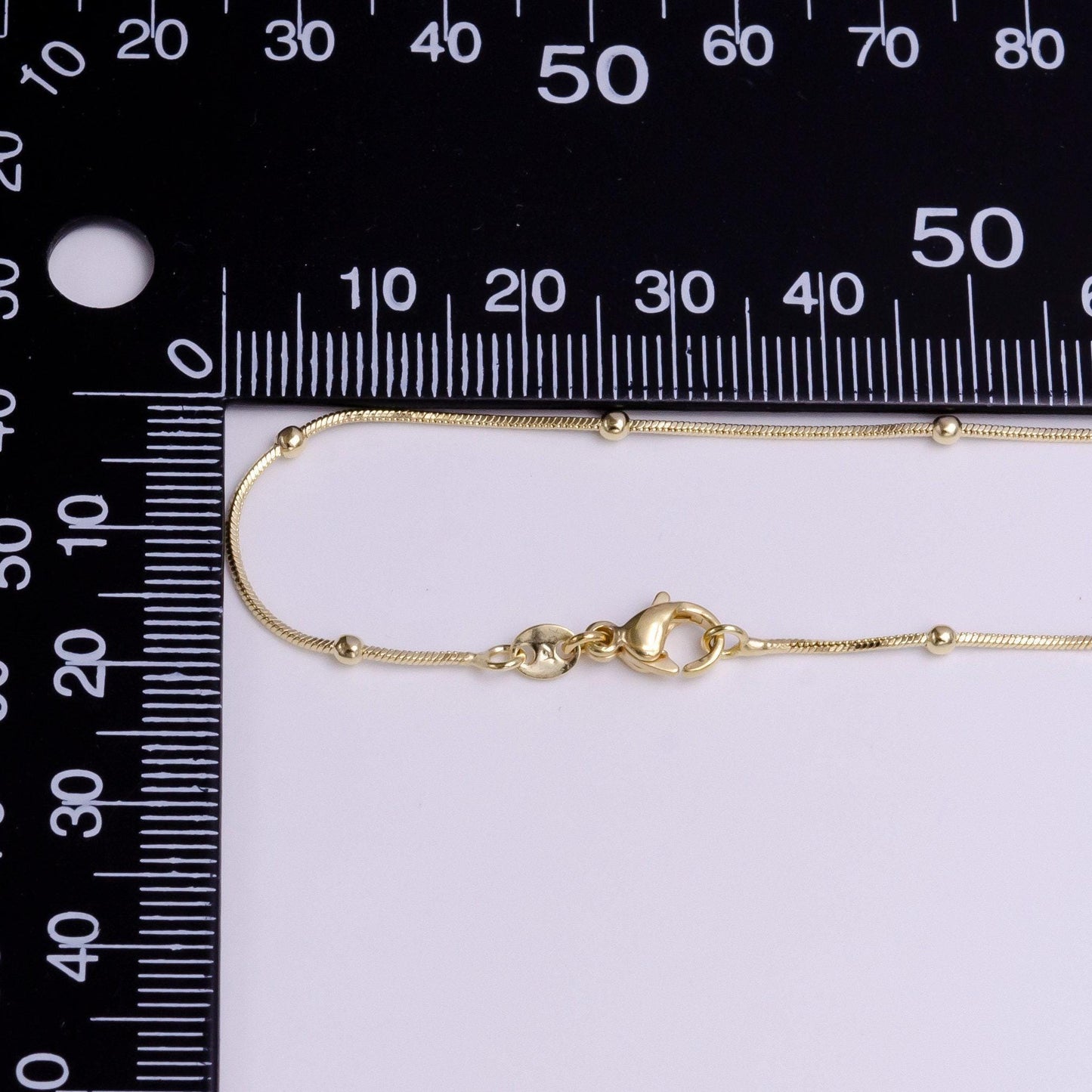 14k gold filled 2mm satellite 0.7mm dainty omega snake 19.5 inch chain necklace | wa-1911