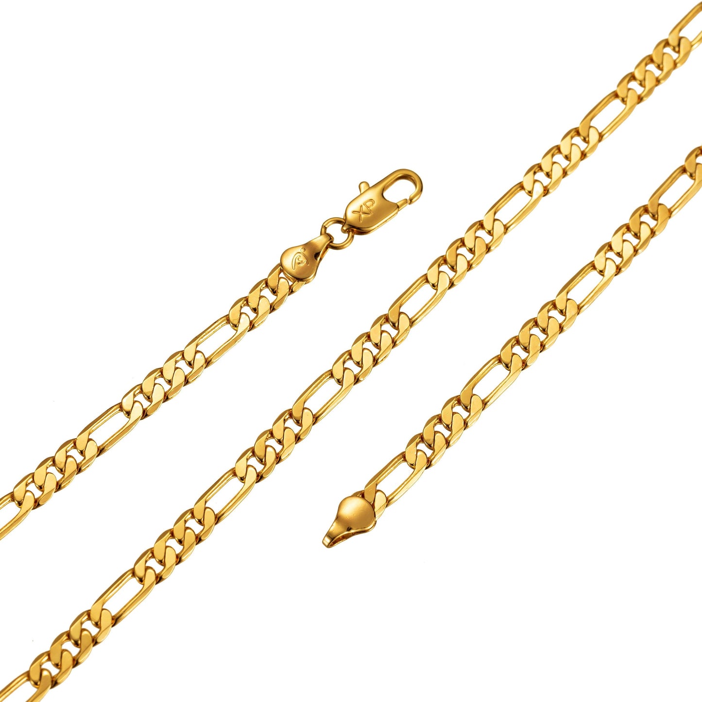24k gold filled 6mm figaro chain 20 inch necklace ready to wear wa-1751
