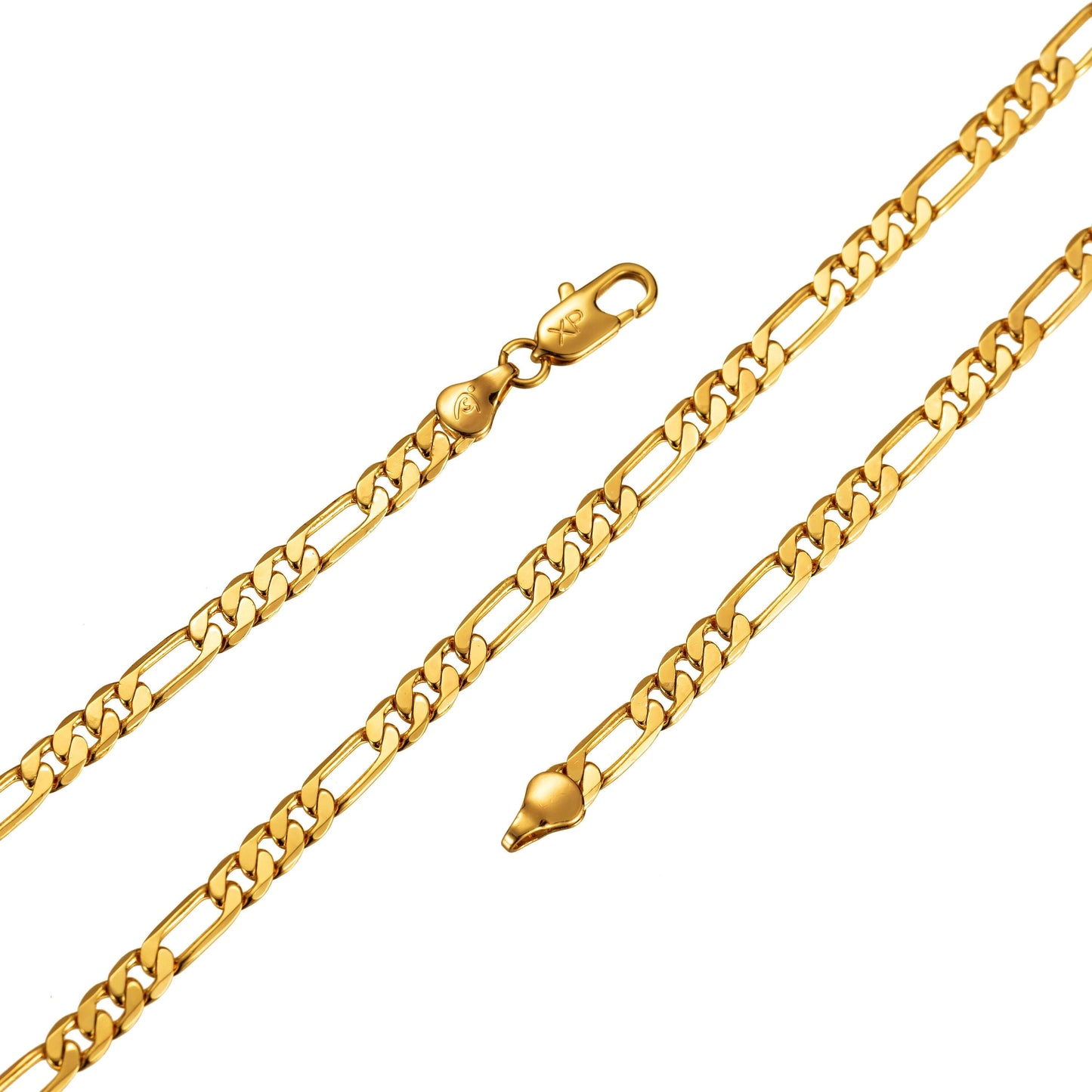 24k gold filled 6mm figaro chain 18 inch necklace ready to wear wa-1750