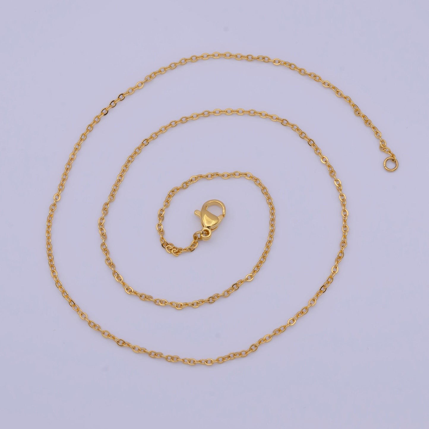 1.6mm gold cable chain necklace, 24k gold filled two lengths cable rolo link ready to wear necklace | wa-1146, wa-1148