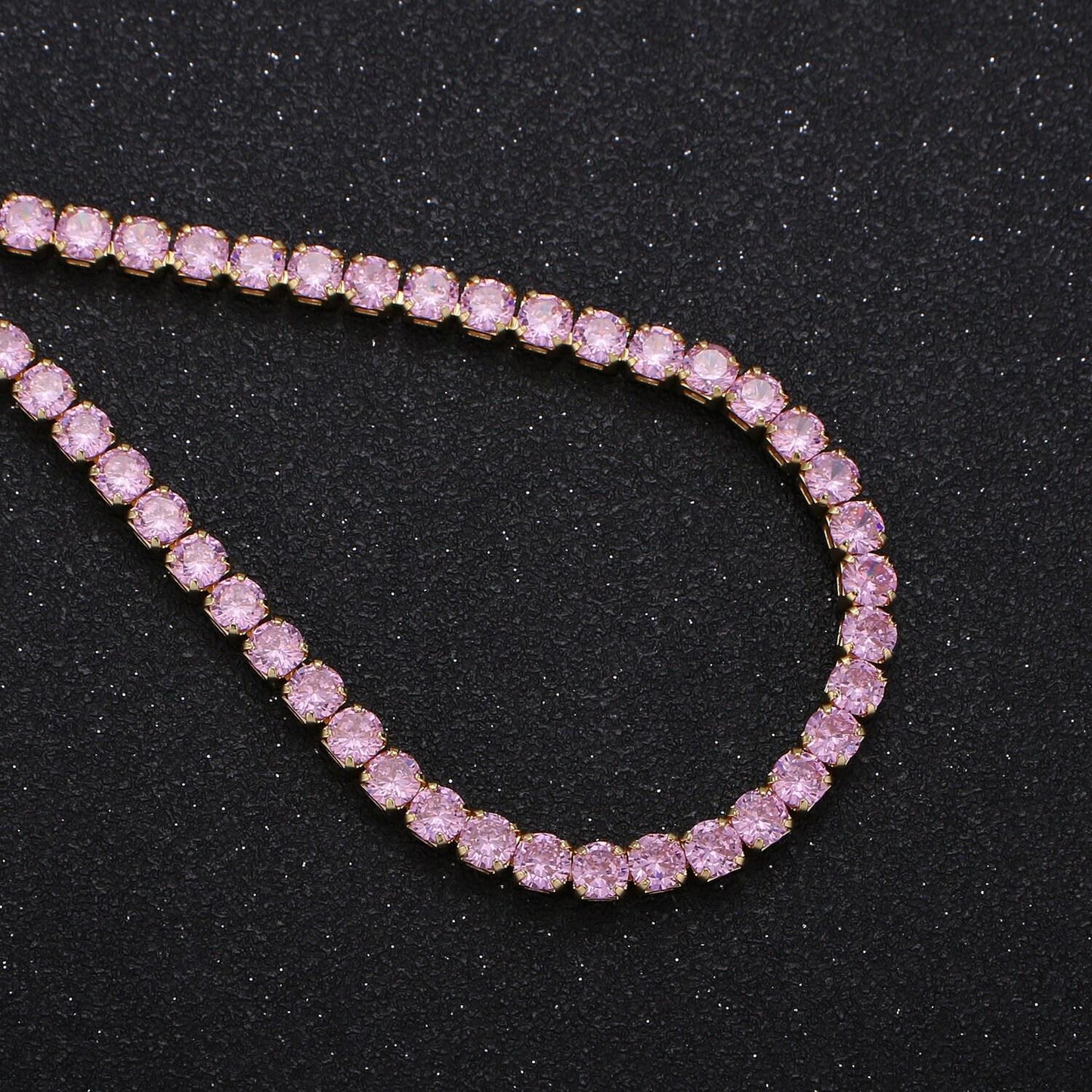 14.3'' cubic zirconia + 2.5" extender ready to use 14k gold sparkly necklace, beautiful cz color layering necklace cn-897, 898, 899