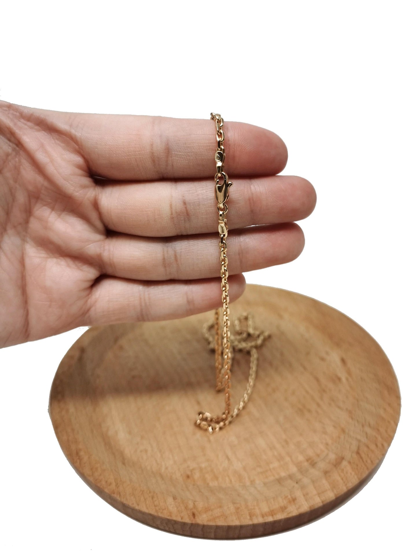 1pc 19.6'' ready to use 18k rosy gold rolo necklace chain,layering rolo chain dainty necklace,for pendant charm necklace making, 733