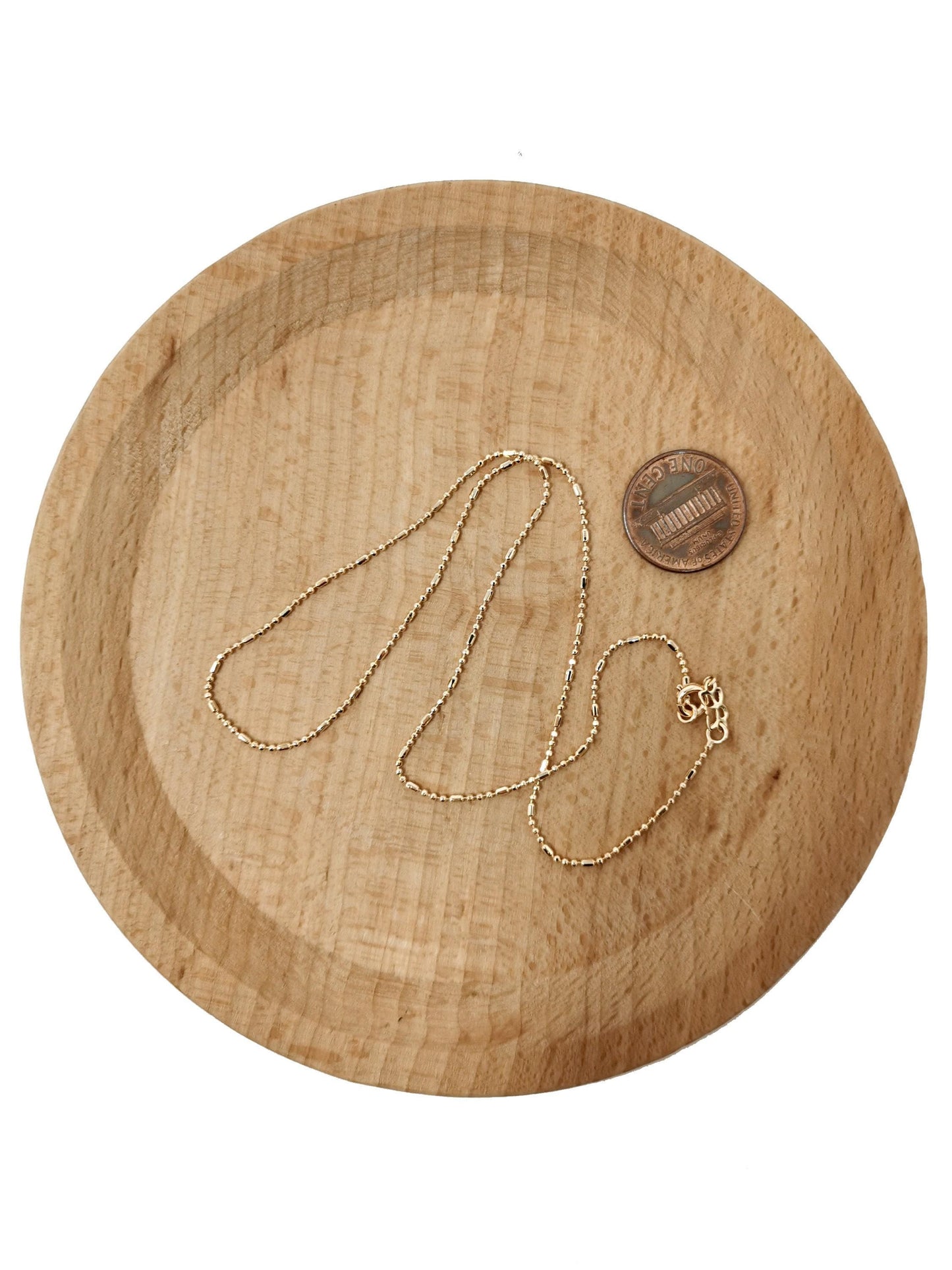 1pc 15.6'' ready to use gold bead necklace chain, layering beaded chain dainty necklace, perfect for pendant charm necklace, 656