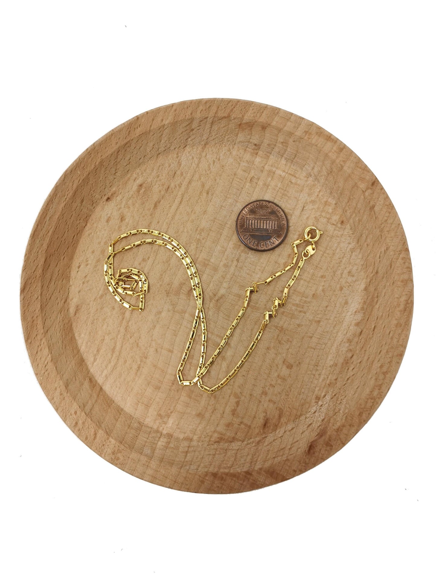 1pc 17.7'' ready to use gold unique necklace chain, layering plate lock chain dainty necklace, perfect for pendant charm necklace 467