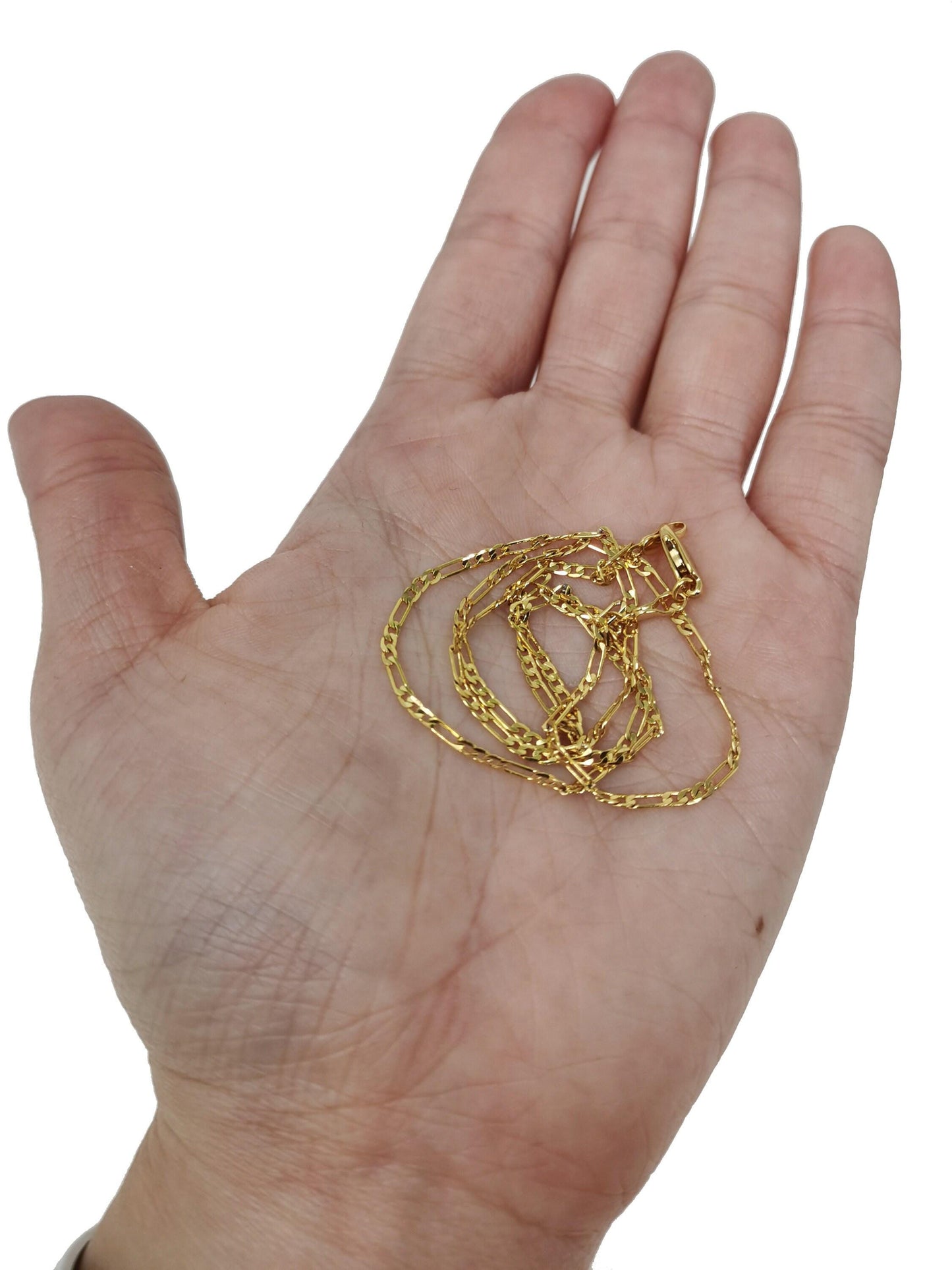 1pc 17.7'' ready to use gold figaro necklace chain, layering figaro chain dainty necklace, perfect for pendant charm necklace ch-466