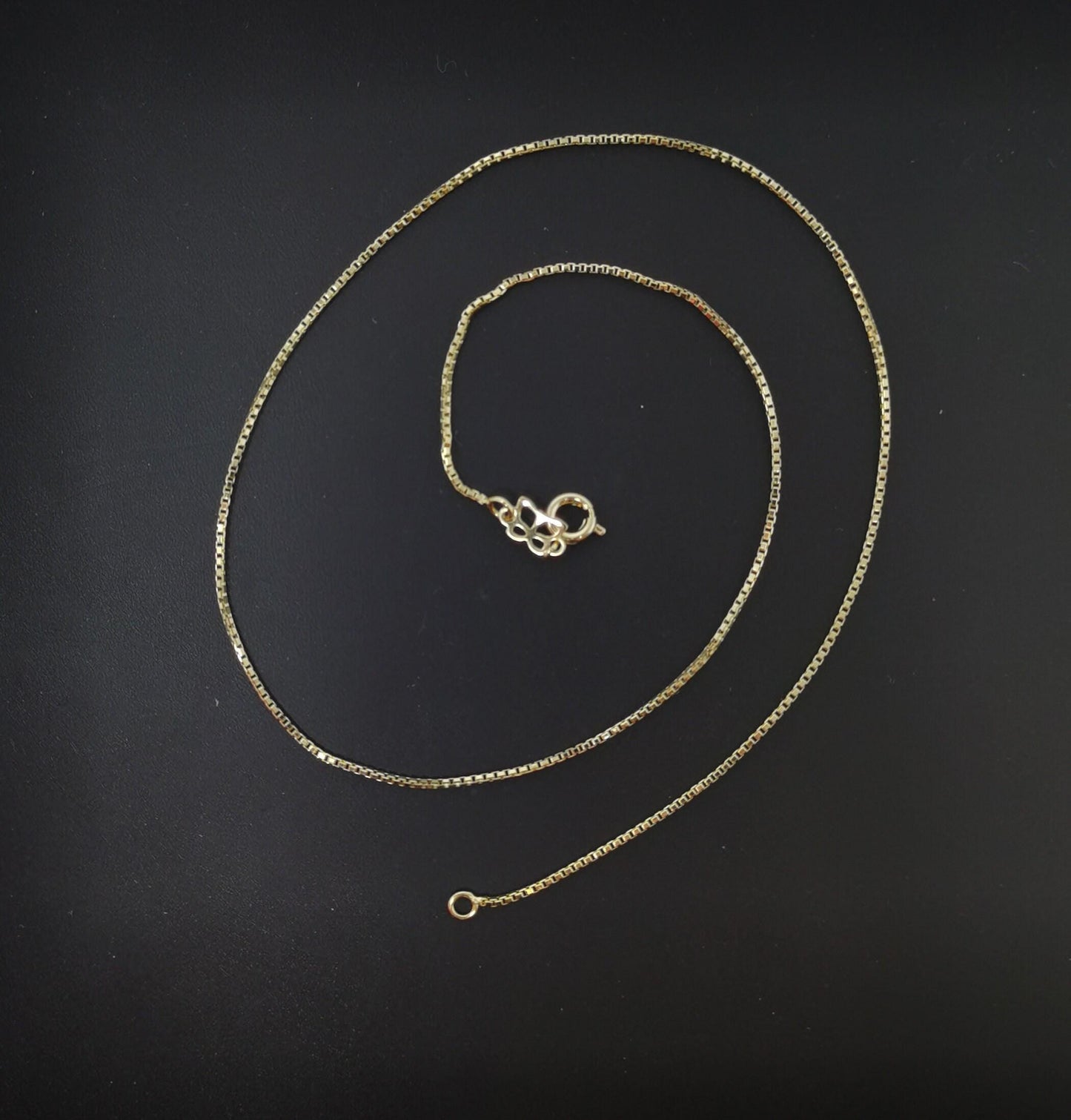1pc 15.5'' ready to wear gold square box chain necklace, layering dainty box chain for jewelry with pendant charm supplies,236