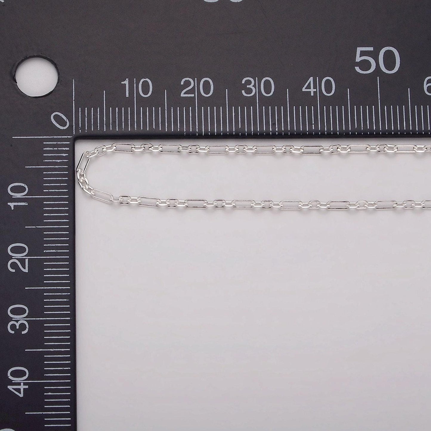 925 sterling silver chain by the yard- 1.5mm figaro chain - thin delicate silver chain wholesale chain for permanent jewelry roll-1482