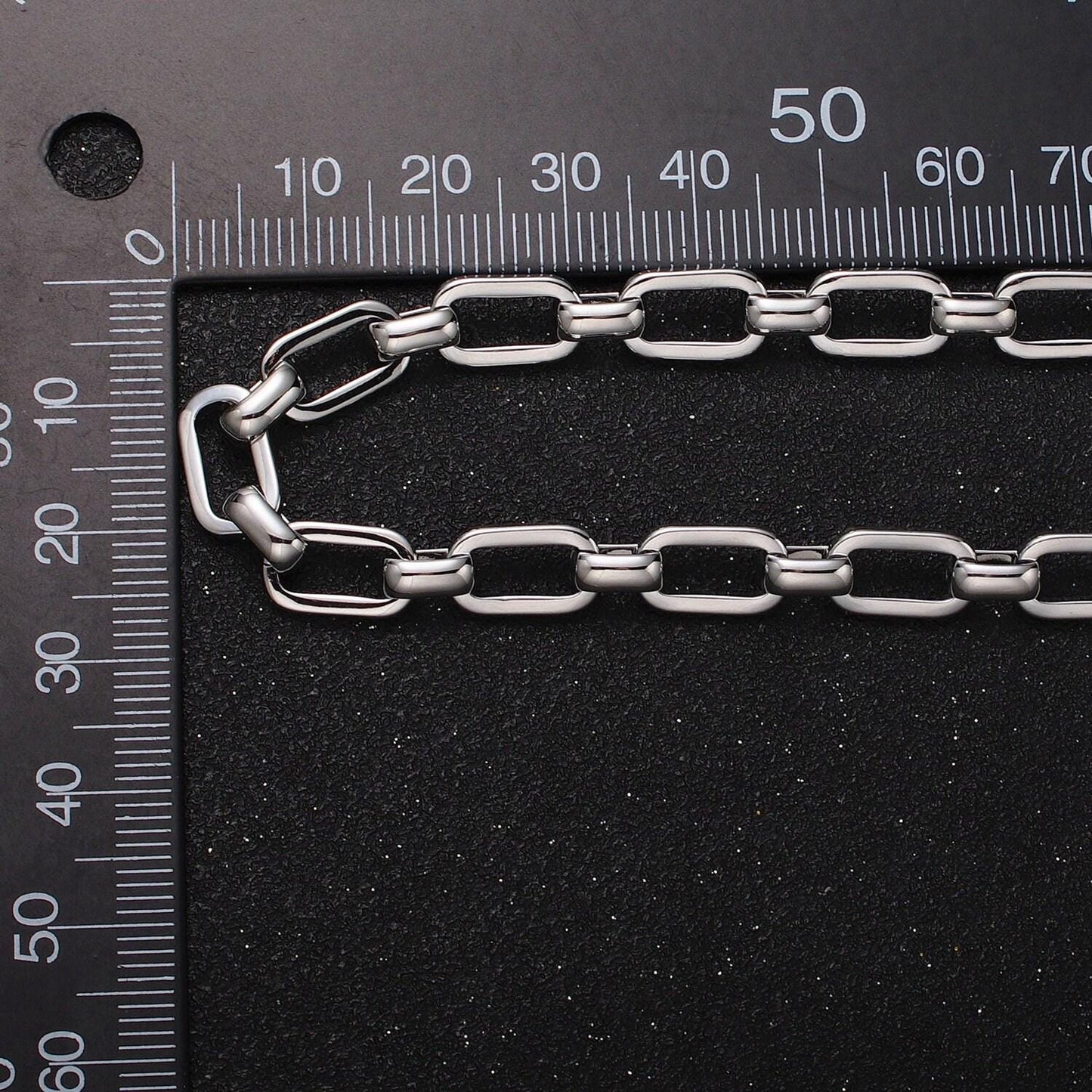 24k gold filled 7mm wide boxy cable unfinished statement chain for jewelry making component in gold & silver | roll-1109 roll-1198